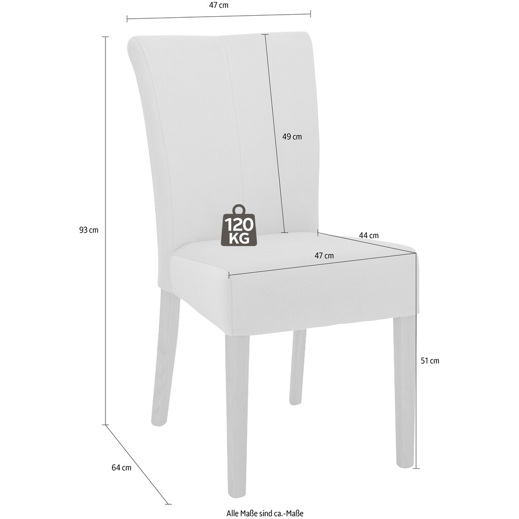 OTTO products Esszimmerstuhl »Eileen«, (Set), 2 St., Microfaser, Beine aus massiver Eiche, geölt, 100% recyceltes Polyester