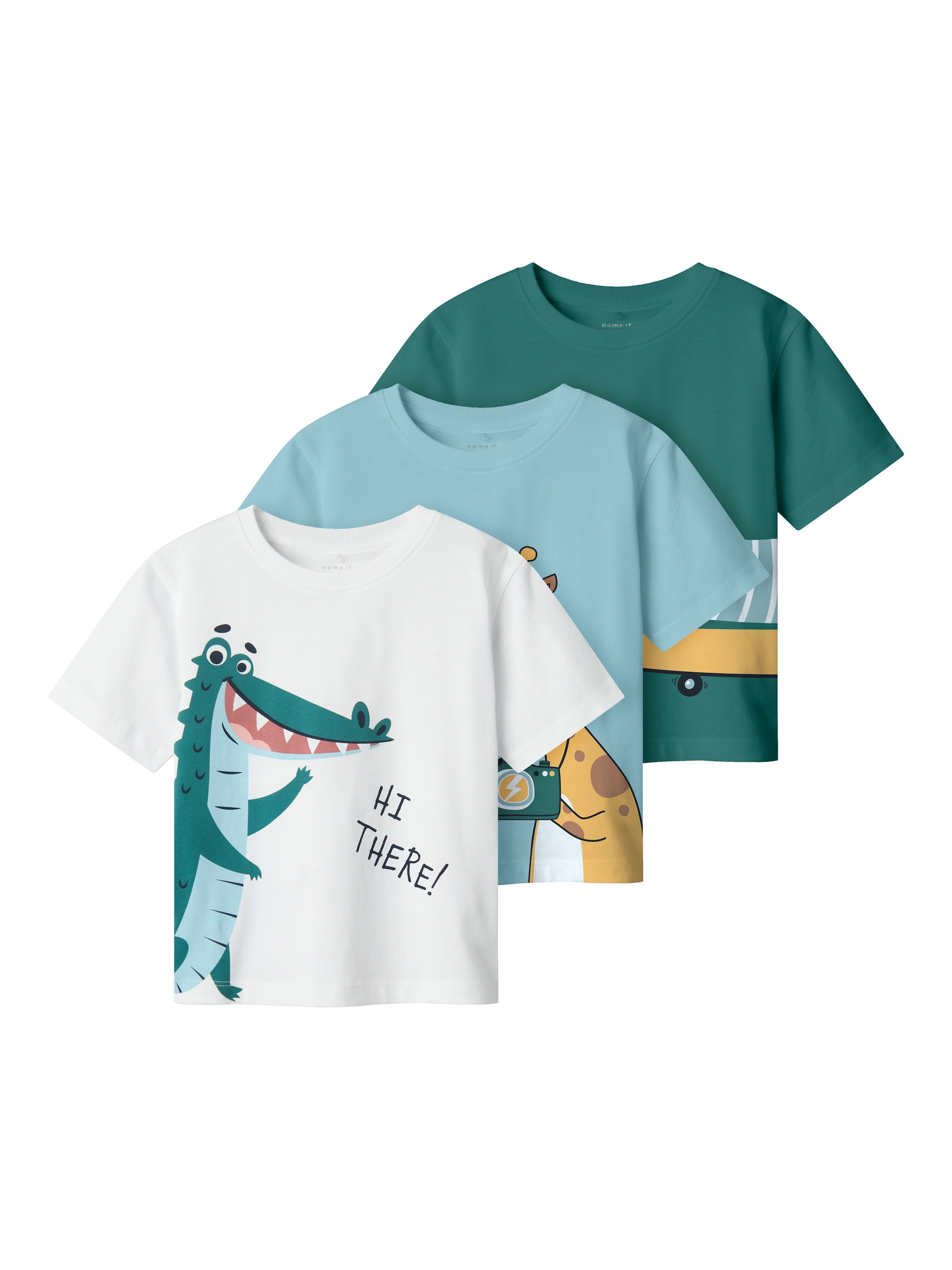 Name It T-Shirt »NMMHELGE 3P SS NREG TOP PB«