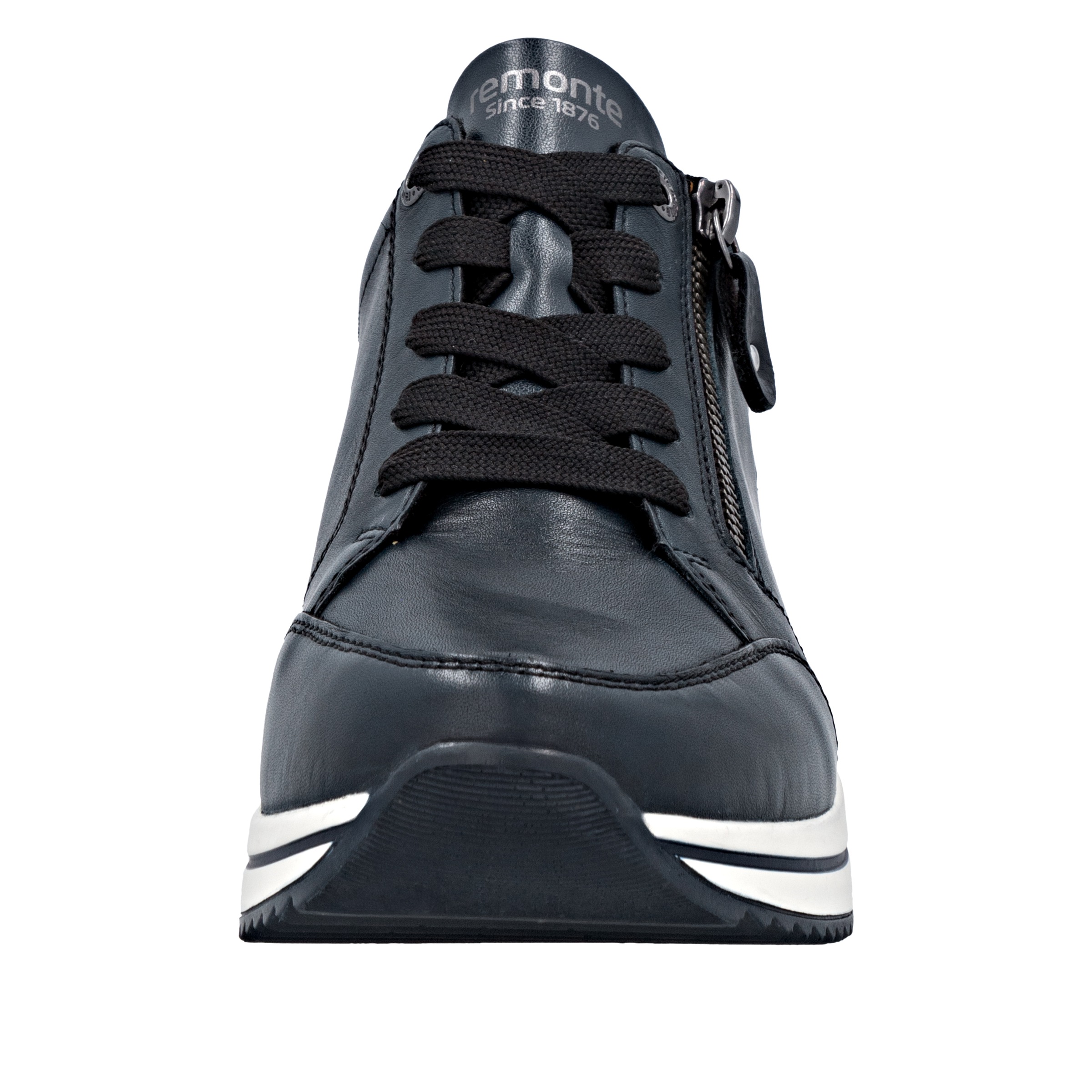 Keilsneaker REMONTE, Damen, Gr. 42, blau (nachtblau), Leder, Lederimitat, unifarben, Schuhe, Freizeitschuh, Halbschuh, Schnürschuh mit Rieker TEX-Membran 3