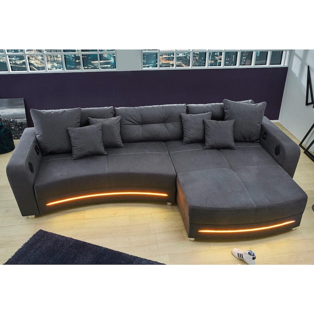 Jockenhöfer Gruppe Ecksofa Laredo, inklusive RGB-LED-Beleuchtung und Bluetooth-Soundsystem