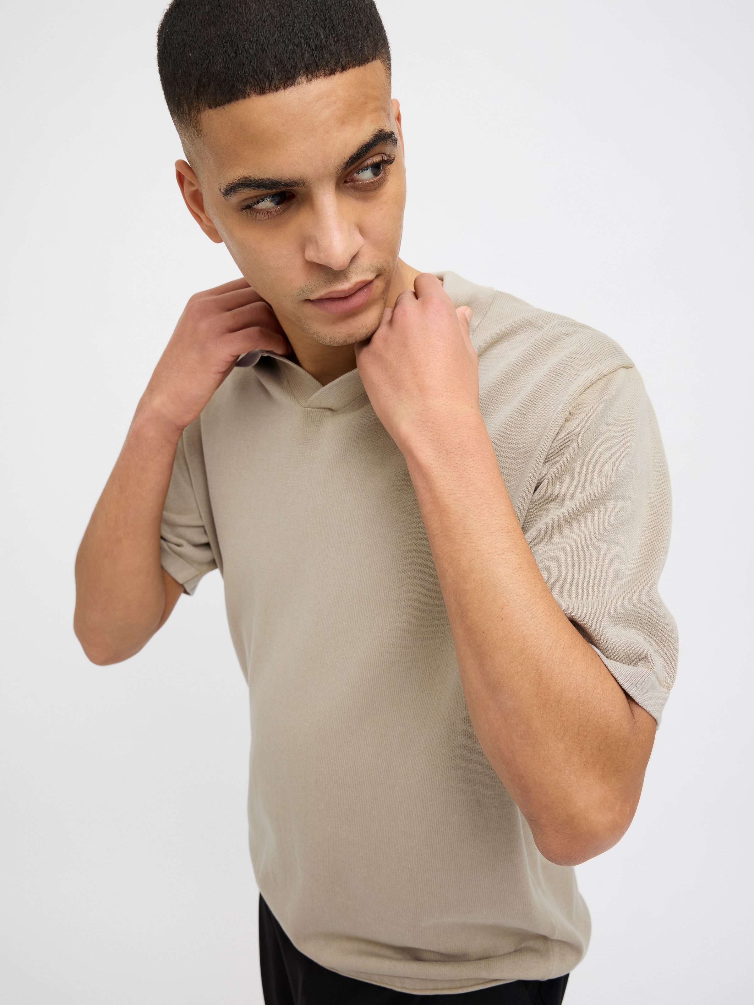 Jack & Jones Kurzarmpullover "JJELEO KNIT POLO SS LN", mit Polo Kragen günstig online kaufen