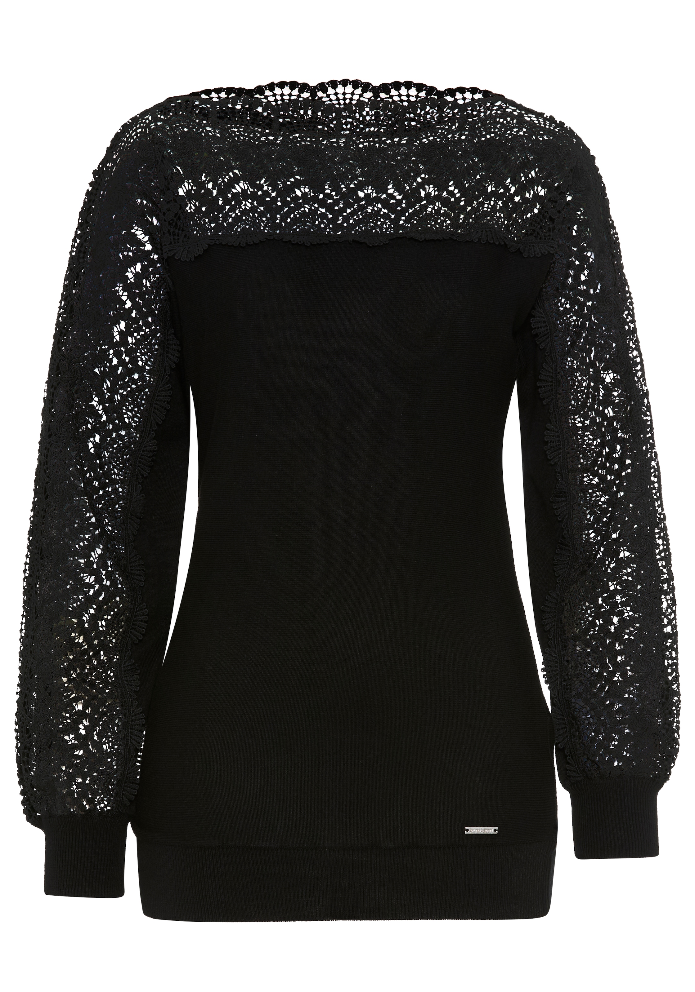 Bruno Banani Strickpullover, mit Spitze auf Ärmel und Schulter - NEUE KOLLEKTION
