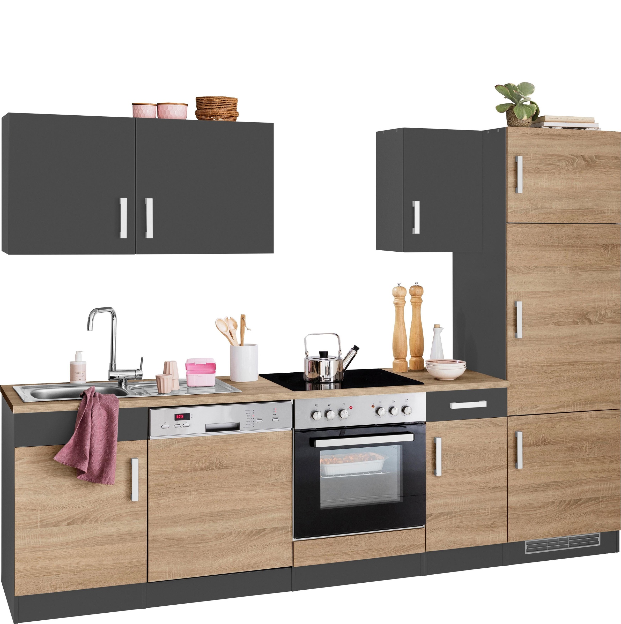 Thumbnail - KOCHSTATION "KS-Gera" Breite 270 cm, wahlweise mit E-Geräten, mit Arbeitsplatte