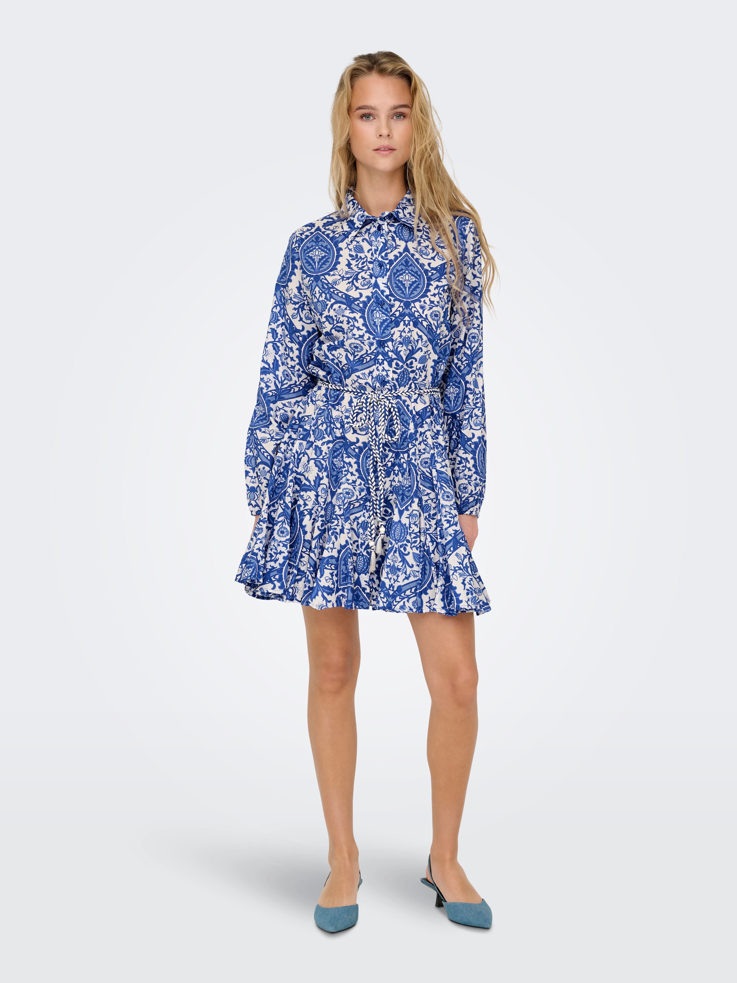 ONLY Blusenkleid »ONLLUMINA L/S SHORT DRESS WVN NOOS«