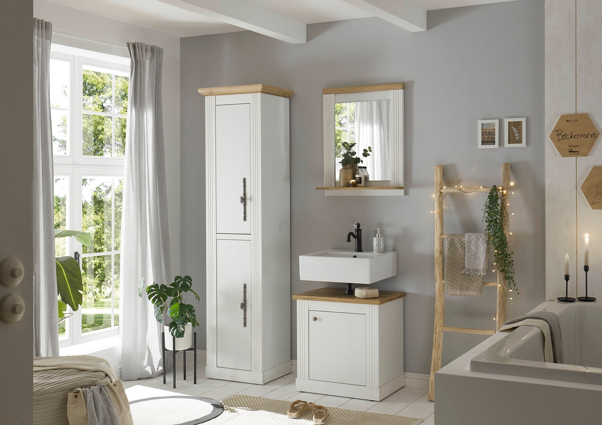 OTTO home Badmöbel-Set "WESTMINSTER, Bad im Landhausstil, 3-teiliges Badezi günstig online kaufen