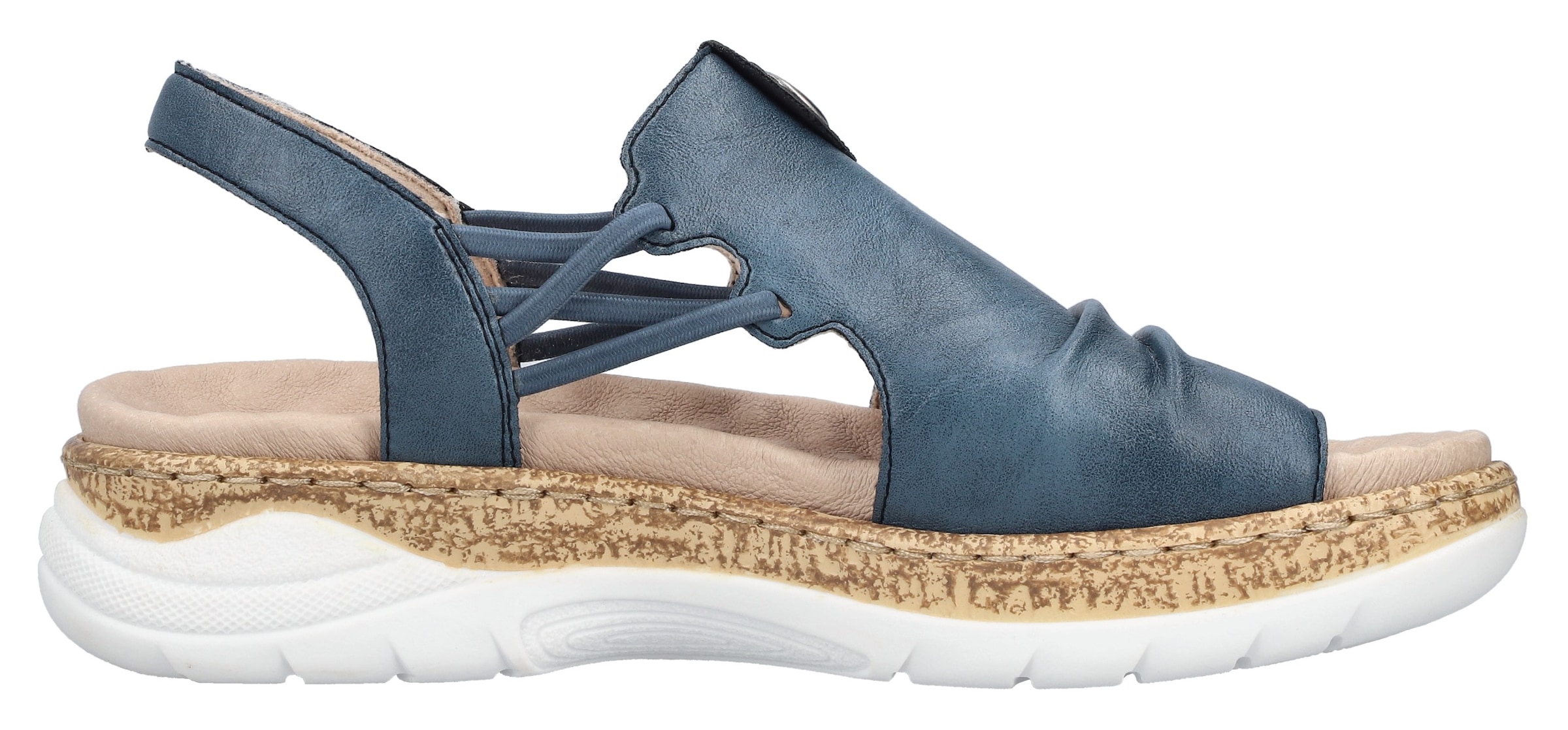 Rieker Sandale, Sommerschuh, Sandalette, Schlupfschuh mit seitlichen Gummizügen