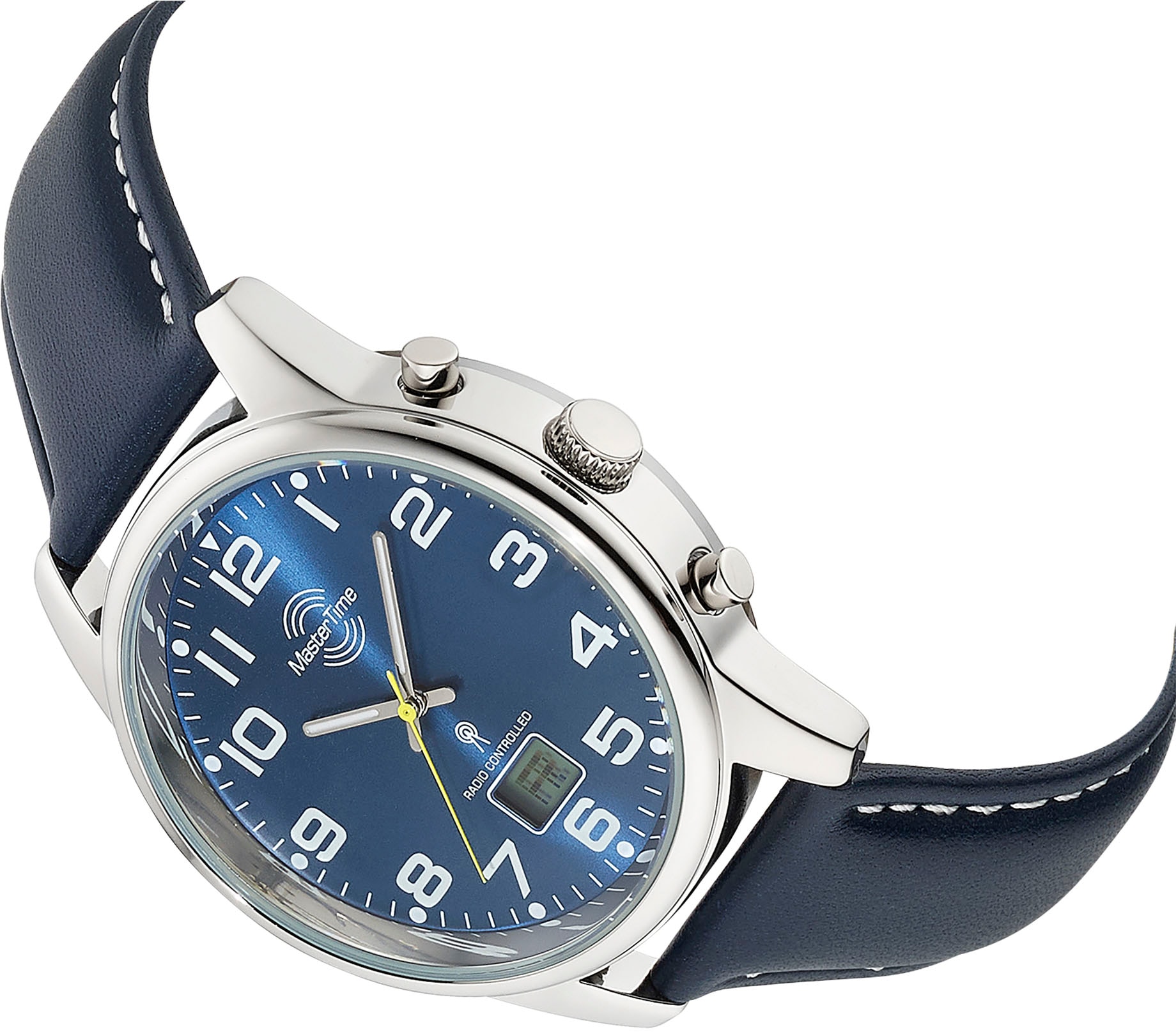 MASTER TIME Funkuhr »Super Power«, Armbanduhr, Quarzuhr, Herrenuhr, Datum, Leuchtzeiger