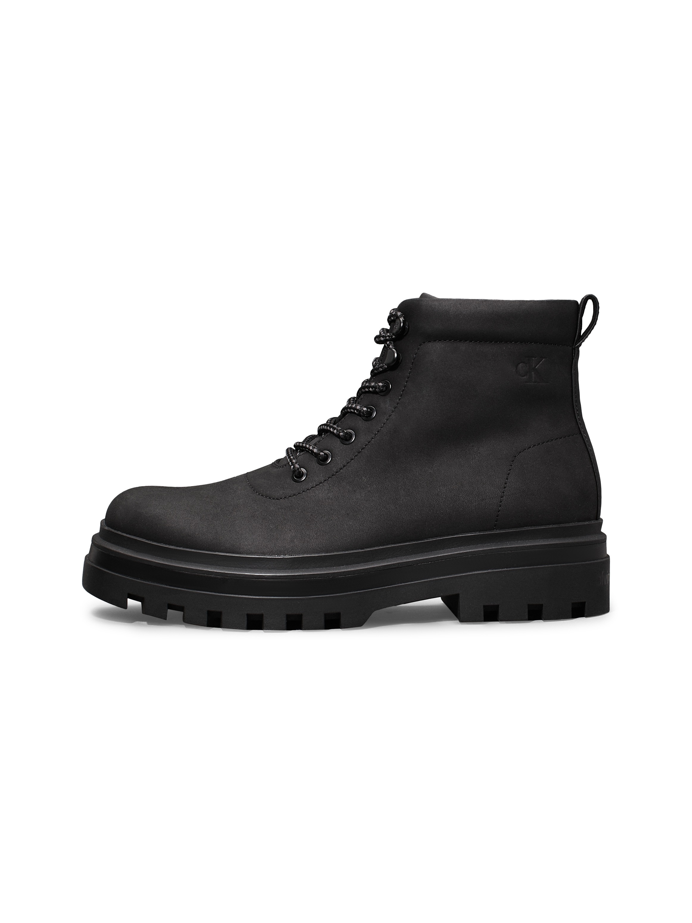 Calvin Klein Jeans Schnürboots »LUGGED BOOT LACEUP REBELLIOUS«, Schnürstiefelette, Plateauboots, Profilsohle, mit Anziehlasche