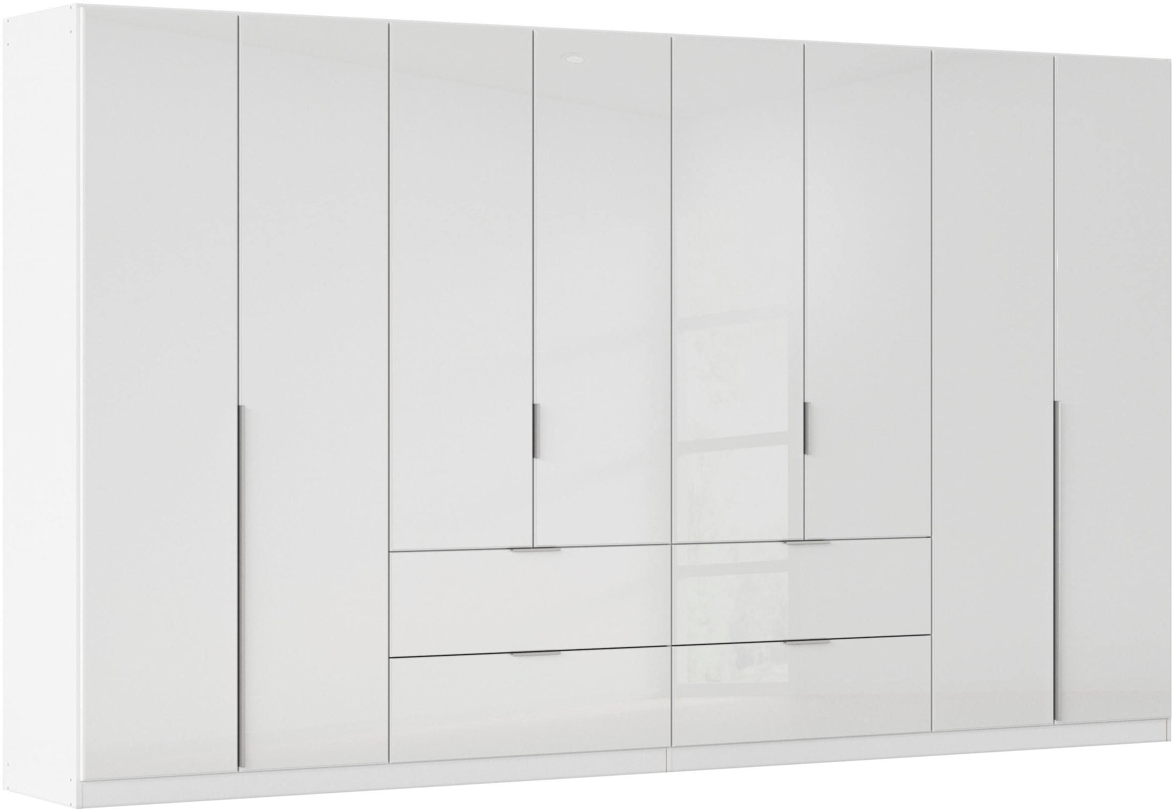 Drehtürenschrank OTTO HOME, B:360cm H:229cm T:54cmalpinweiß, glas kristallweiß, Holzwerkstoff, Schränke, "Kleiderschrank Kleiderschränke Schrank