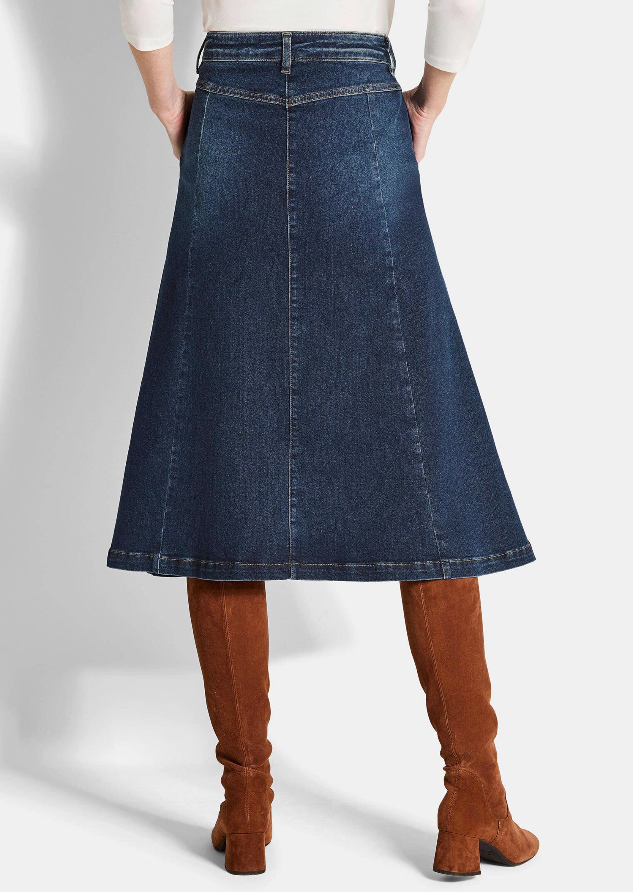 GOLDNER Jeansrock »Bequemer Denim-Rock mit Formbund«