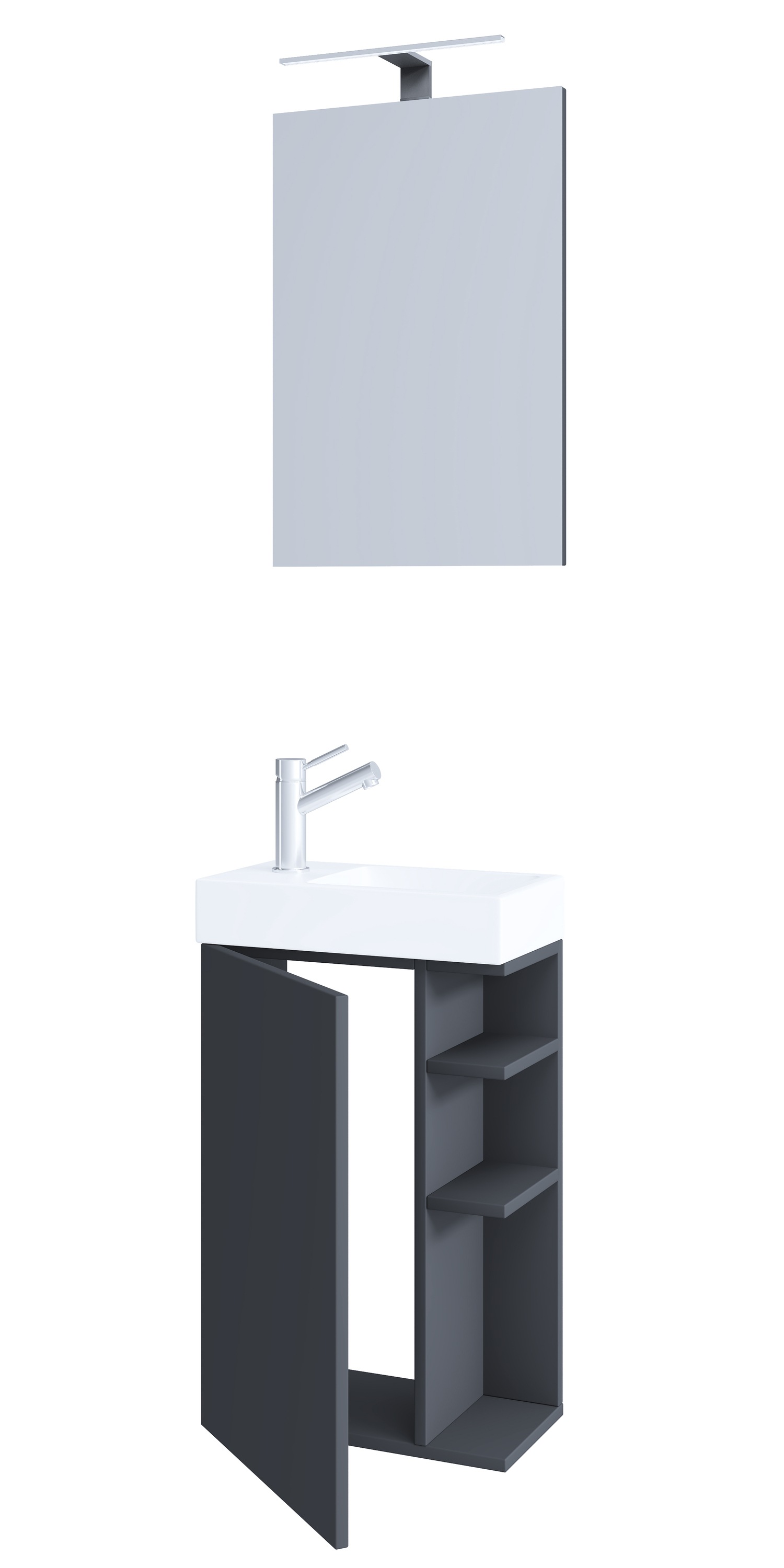 VCM Waschbeckenunterschrank »VCM 3-tlg Set | Waschplatz für Gäste WC | Gästebad | Waschtisch mit Spiegel | Badezimmer Set ¿ Lumia«, (3 St.)