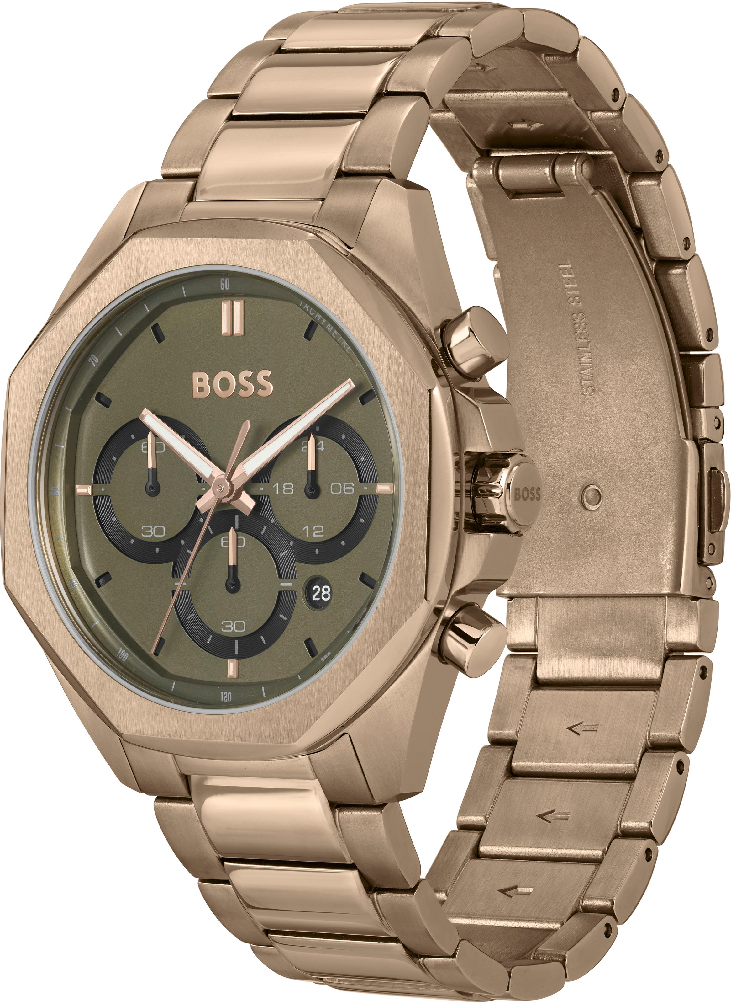 BOSS Chronograph »CLOUD«, Quarzuhr, Herrenuhr, Armbanduhr, Stoppfunktion, Edelstahlarmband