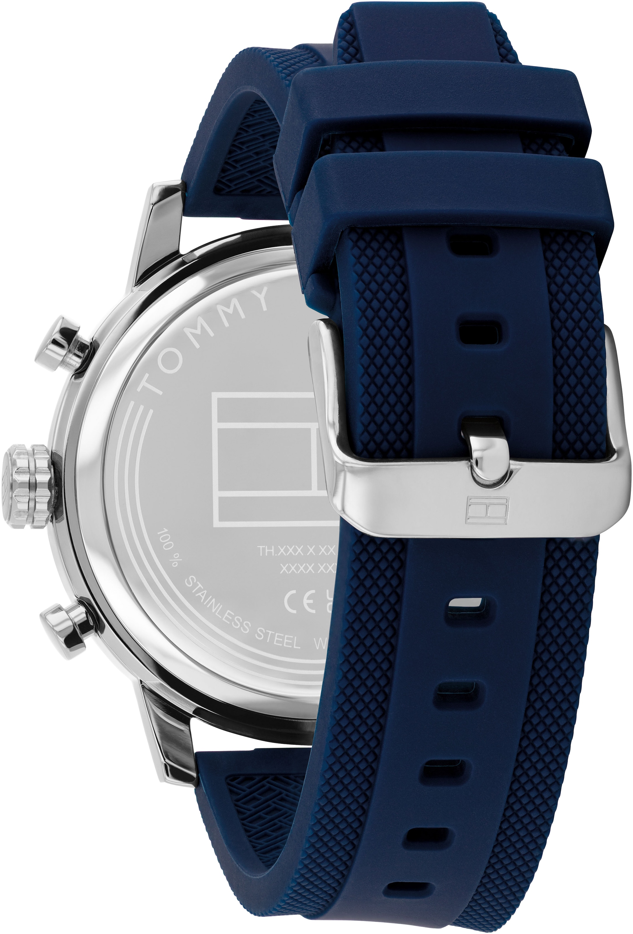 Tommy Hilfiger Multifunktionsuhr »Rocky«, Quarzuhr, Armbanduhr, Herrenuhr, Silikonarmband, analog