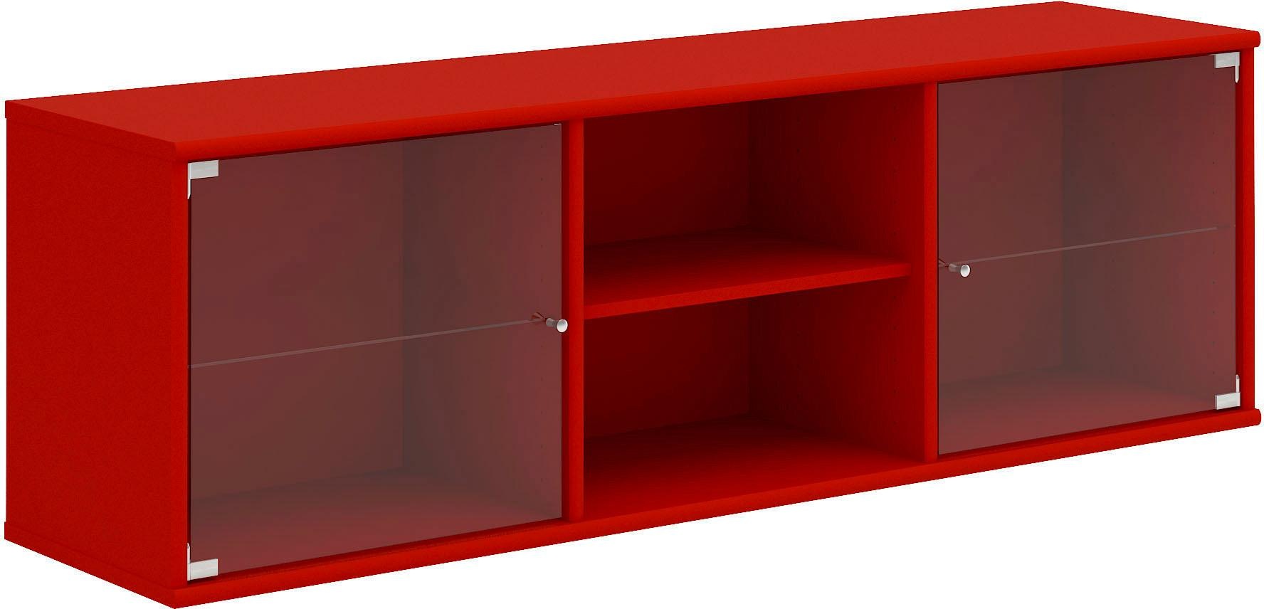 Hammel Furniture Lowboard »Mistral, Hochwertig Schrank, hängend/stehend montierbar«, mit zwei Glastüren, B: 133 cm, anpassungsbar Designmöbel