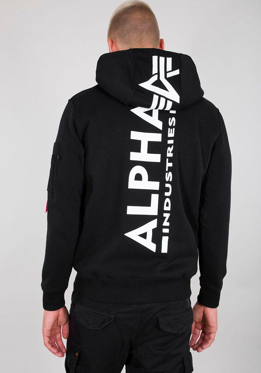 Alpha Industries Kapuzensweatjacke "Back Print Zip Hoody" günstig online kaufen