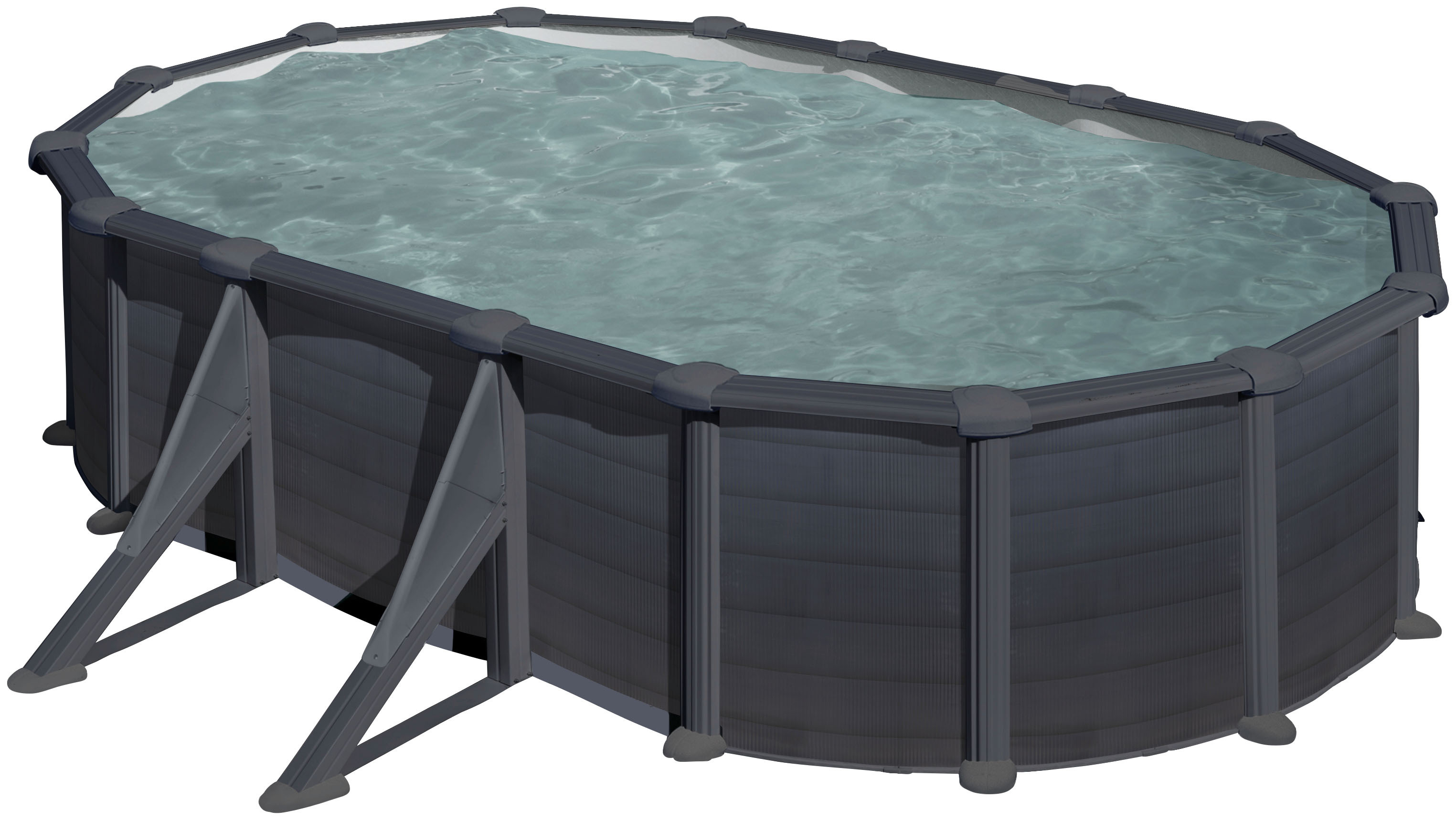 Thumbnail - Gre Ovalpool "GRANADA" Maße inkl. Stützen 500 x 500 x 132 cm