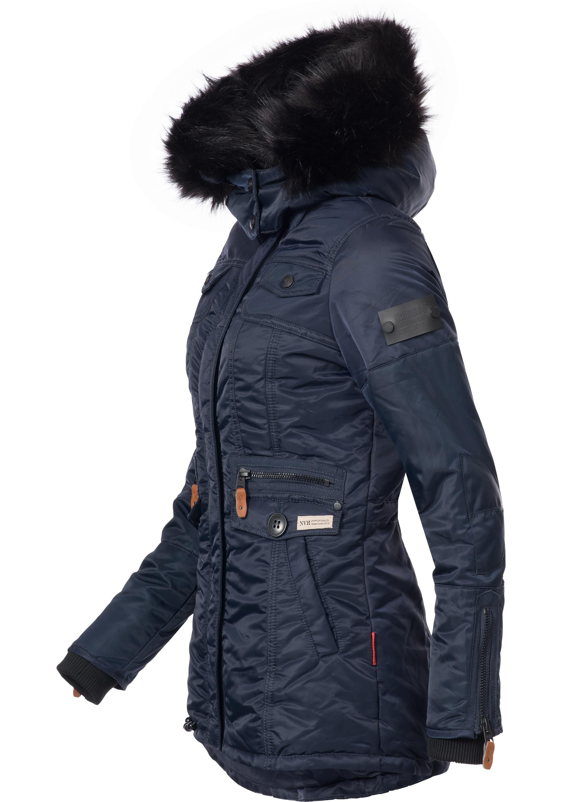 Navahoo Steppmantel "Schätzchen", warmer Winterparka mit Kunstfellkapuze günstig online kaufen