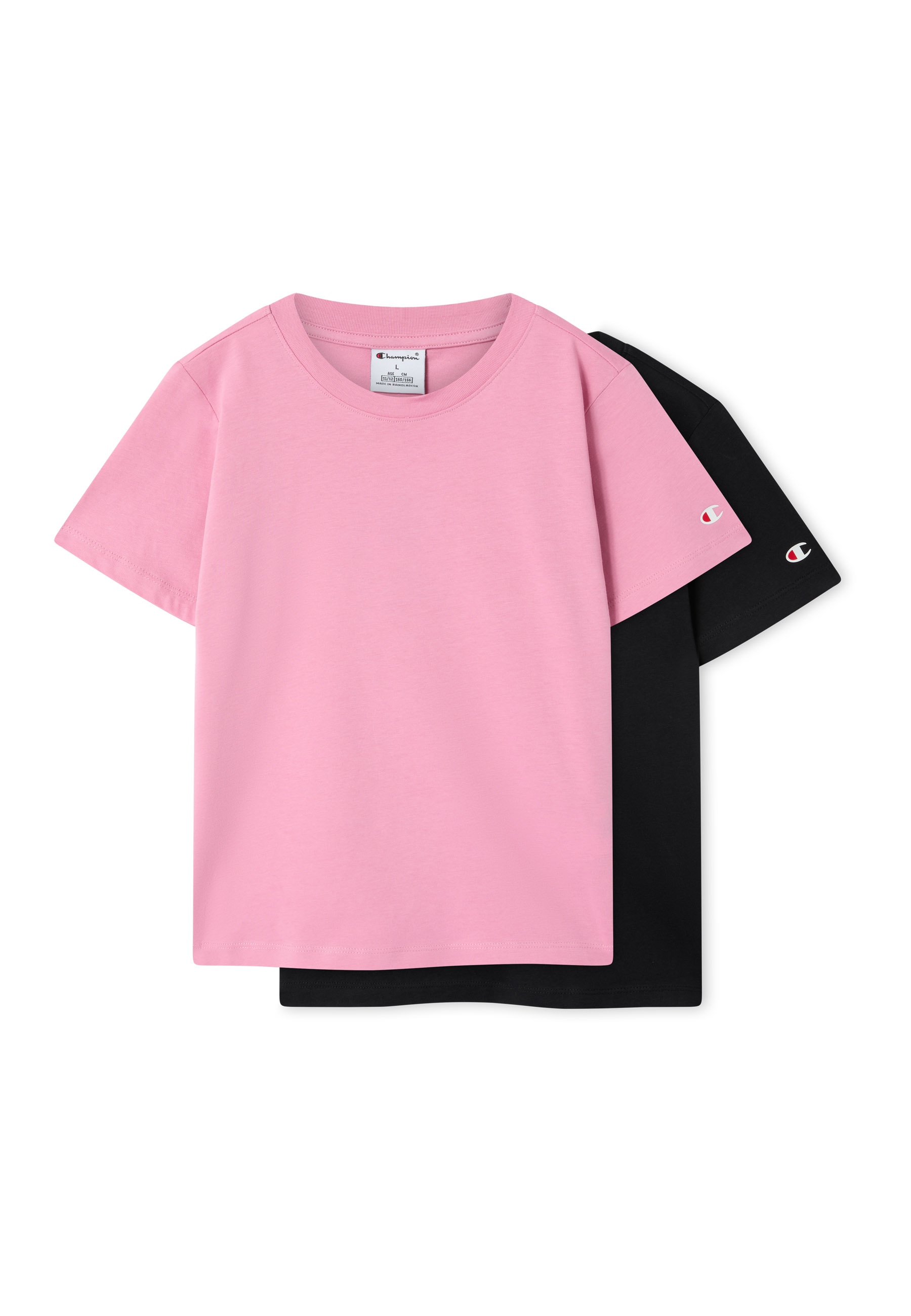 Champion "ICONS 2 pack Crewneck T-Shirt" 2 tlg. Kurzarm, Rundhalsausschnitt, aus Baumwolle