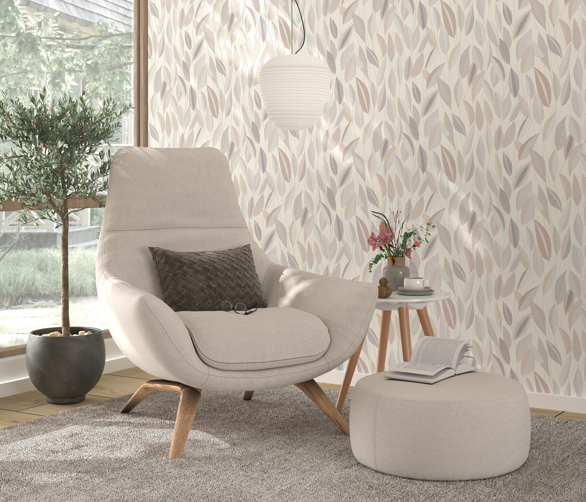 Erismann Vliestapete »Vliestapete FOLIAGE«, botanisch-tropisch-geblümt, Phthalate frei