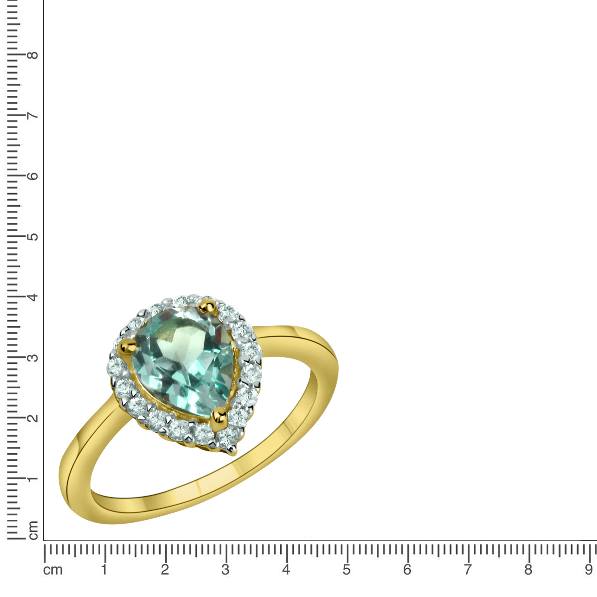 Fascination by Ellen K. Fingerring »585/- Gelbgold bicolor Blautopas + Weißtopas«