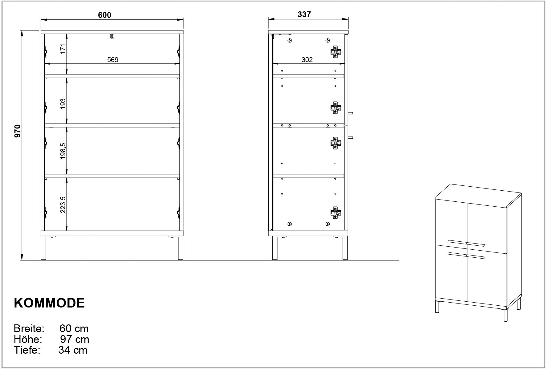 GERMANIA Badmöbel-Set »Yonkers«, Set aus Spiegelschrank, bestehend Waschbeckenunterschrank, | kaufen Hochschrank BAUR