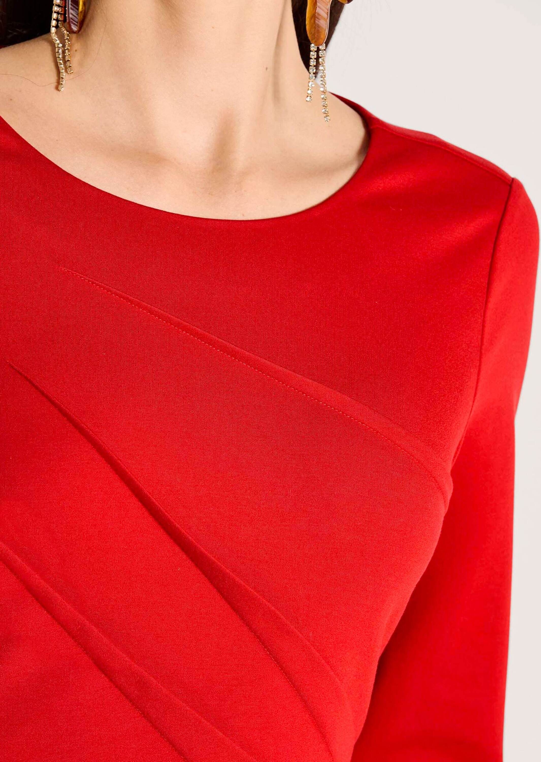 MADELEINE Jerseykleid »Kleid Schmales Jerseykleid mit 3/4-Ärmel und Zierbiesen«