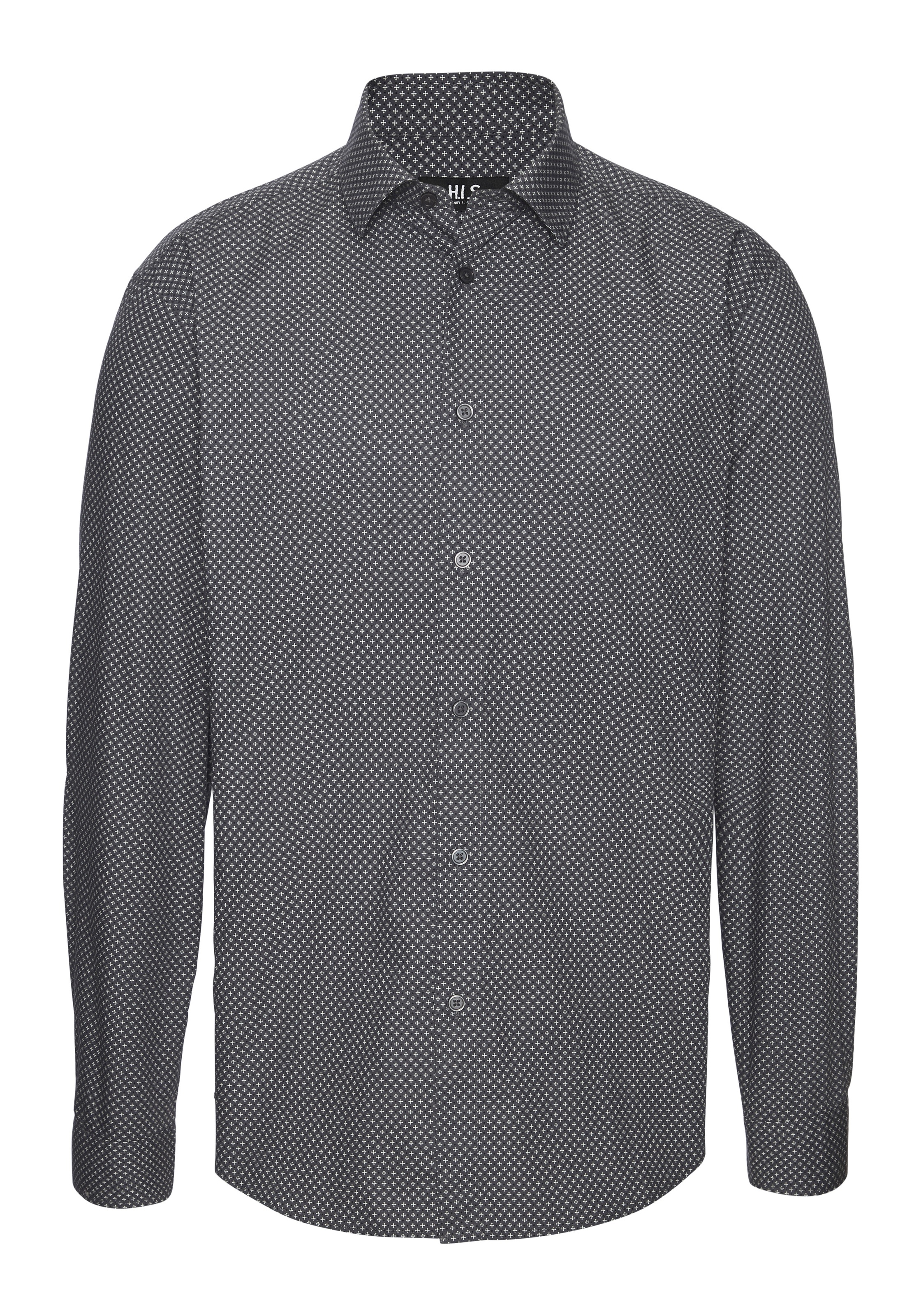 H.I.S Langarmhemd "Regular fit" mit Haifischkragen und allover Print aus re günstig online kaufen