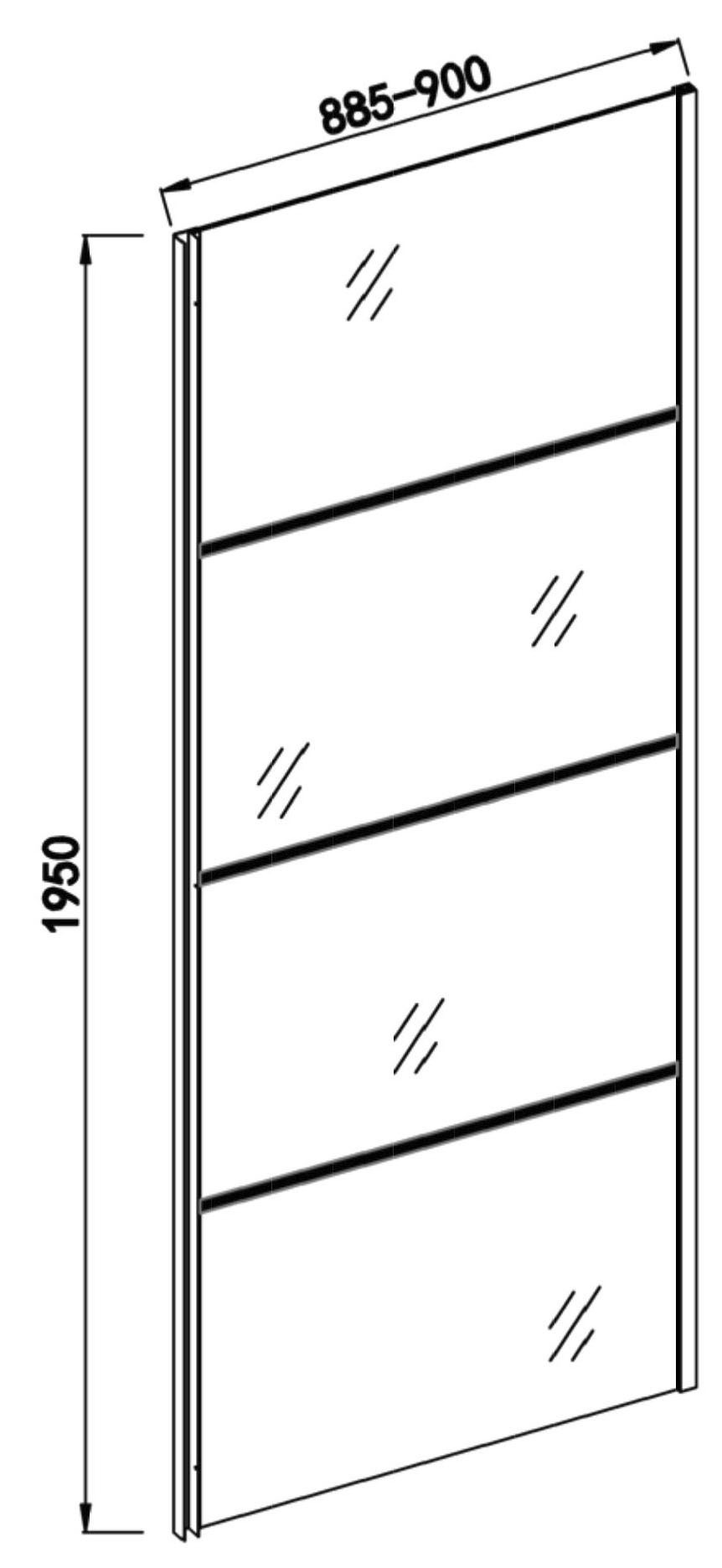 Sanotechnik Duschwand »Elite Black Fixglas«, 88,5-90 cm Breite