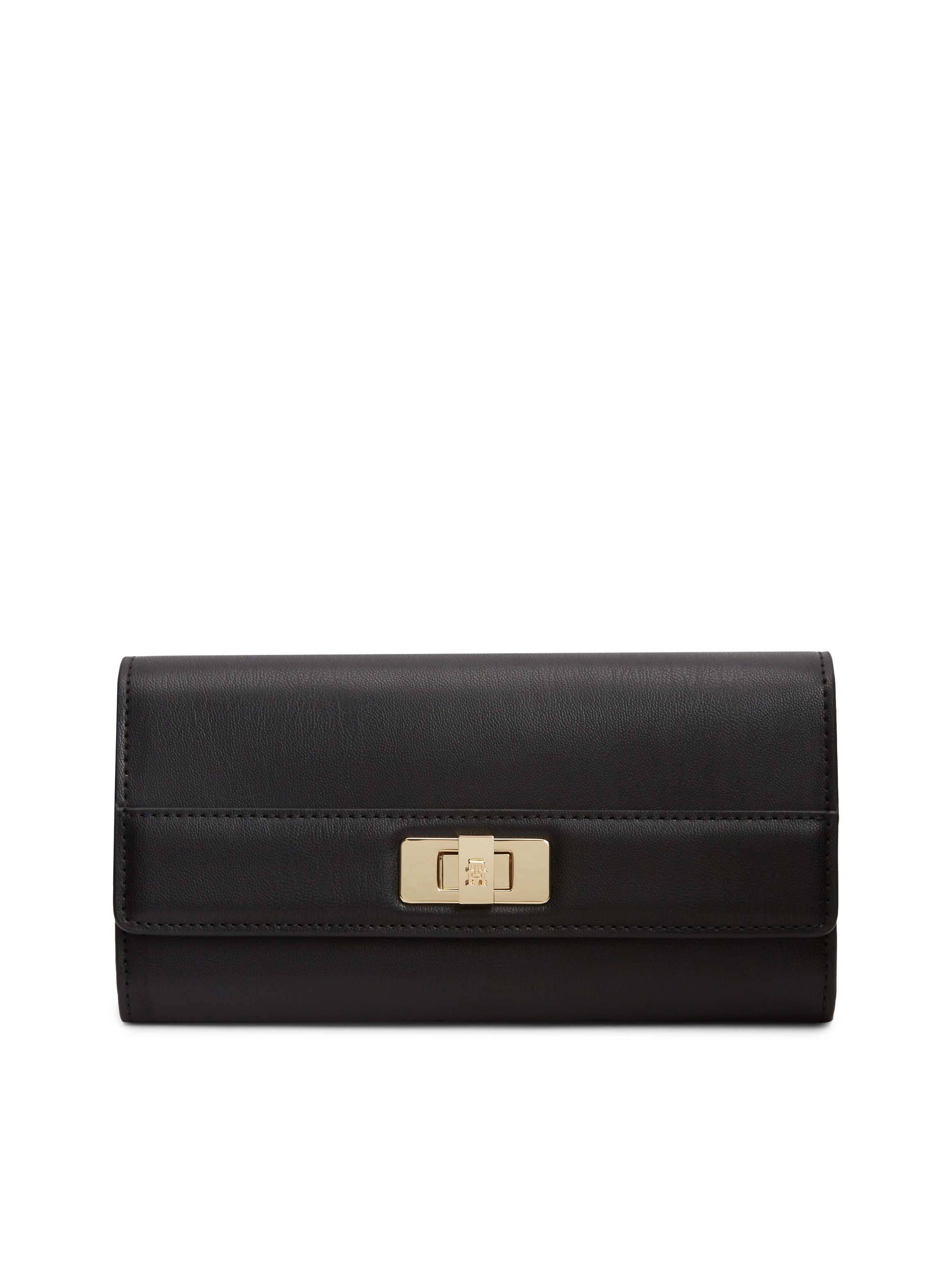 Tommy Hilfiger Geldbörse "TH MODERN LARGE FLAP WALLET" Damen Portemonnaie, Geldbeute mit goldfarbenen Accessoires