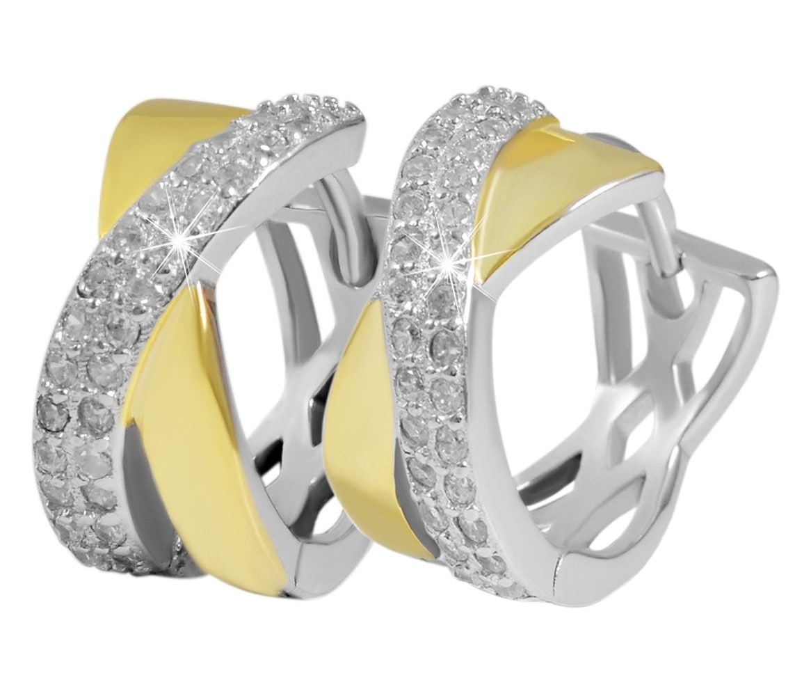 Adelia´s Paar Creolen "Ohrringe – Creole aus 925 Silber mit Zirkonia" Ideal als Geschenk – dezent und elegant