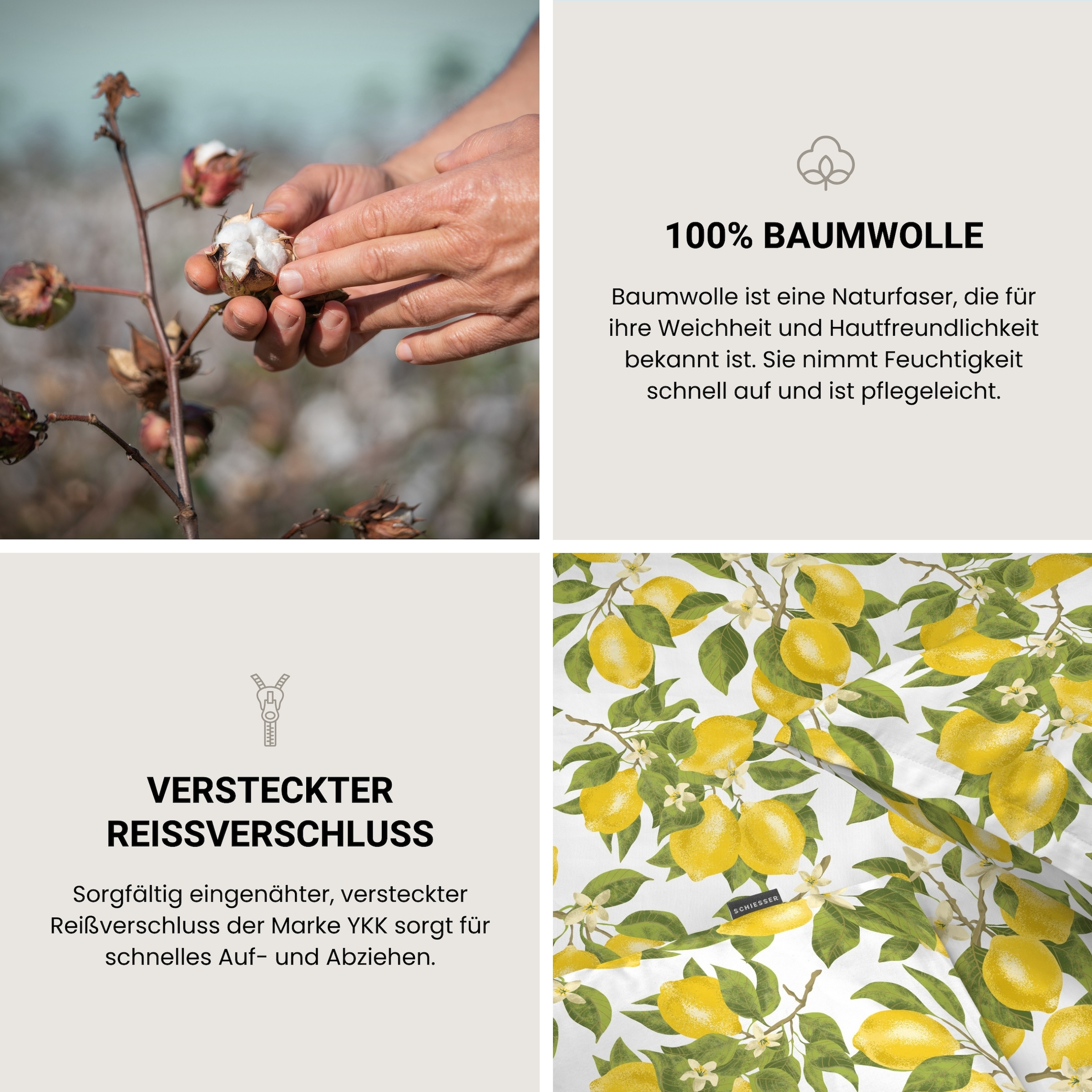 Schiesser Bettwäsche »Limona aus weicher Baumwolle mit floralem Design« 2 MADE IN GREEN by OEKO-TEX®