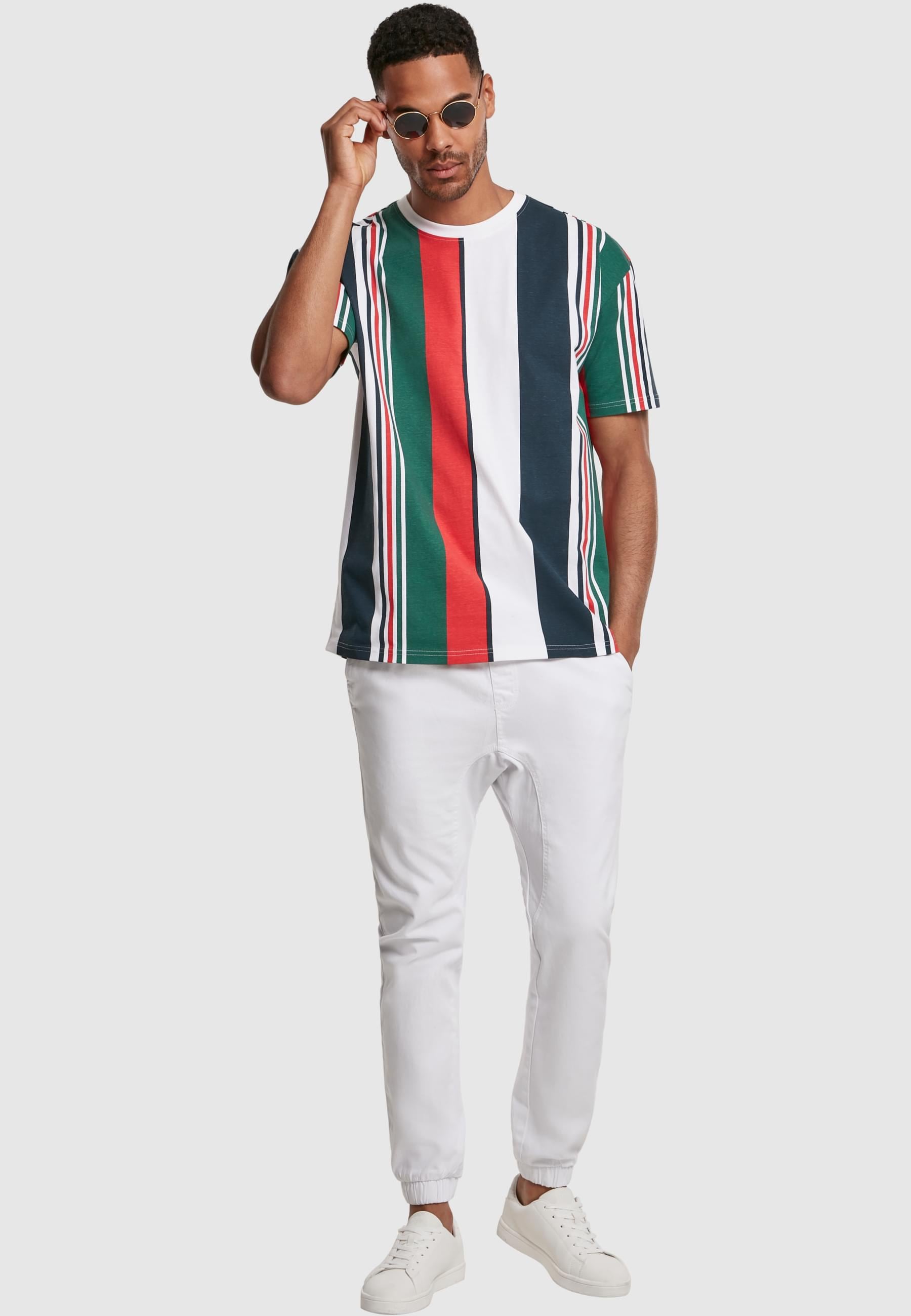 URBAN CLASSICS T-Shirt »Urban Classics Herren Heavy Oversized Big AOP Stripe Tee«, (1 tlg.)