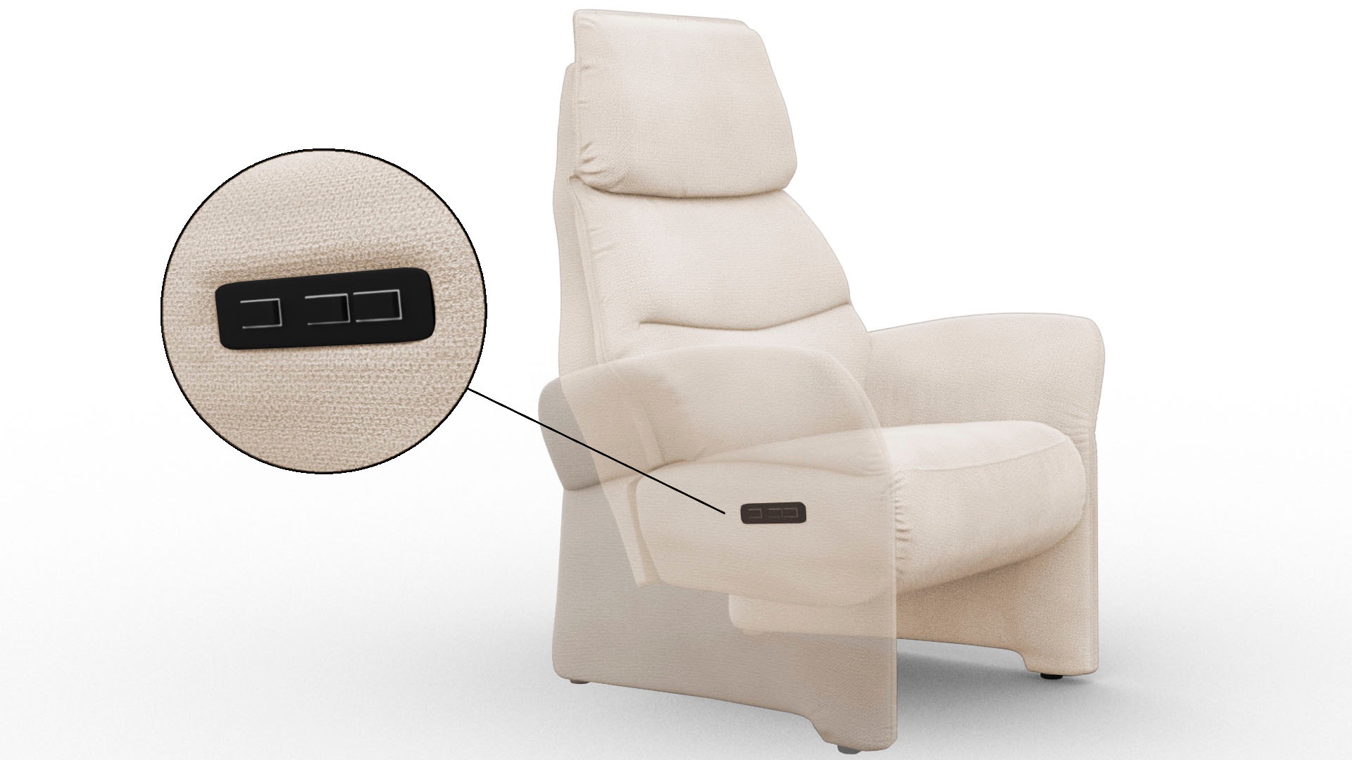 Thumbnail - alina Relaxsessel "Savin" in Größe L, Liegefläche 185cm, verstellbar, optional mit Aufstehhilfe