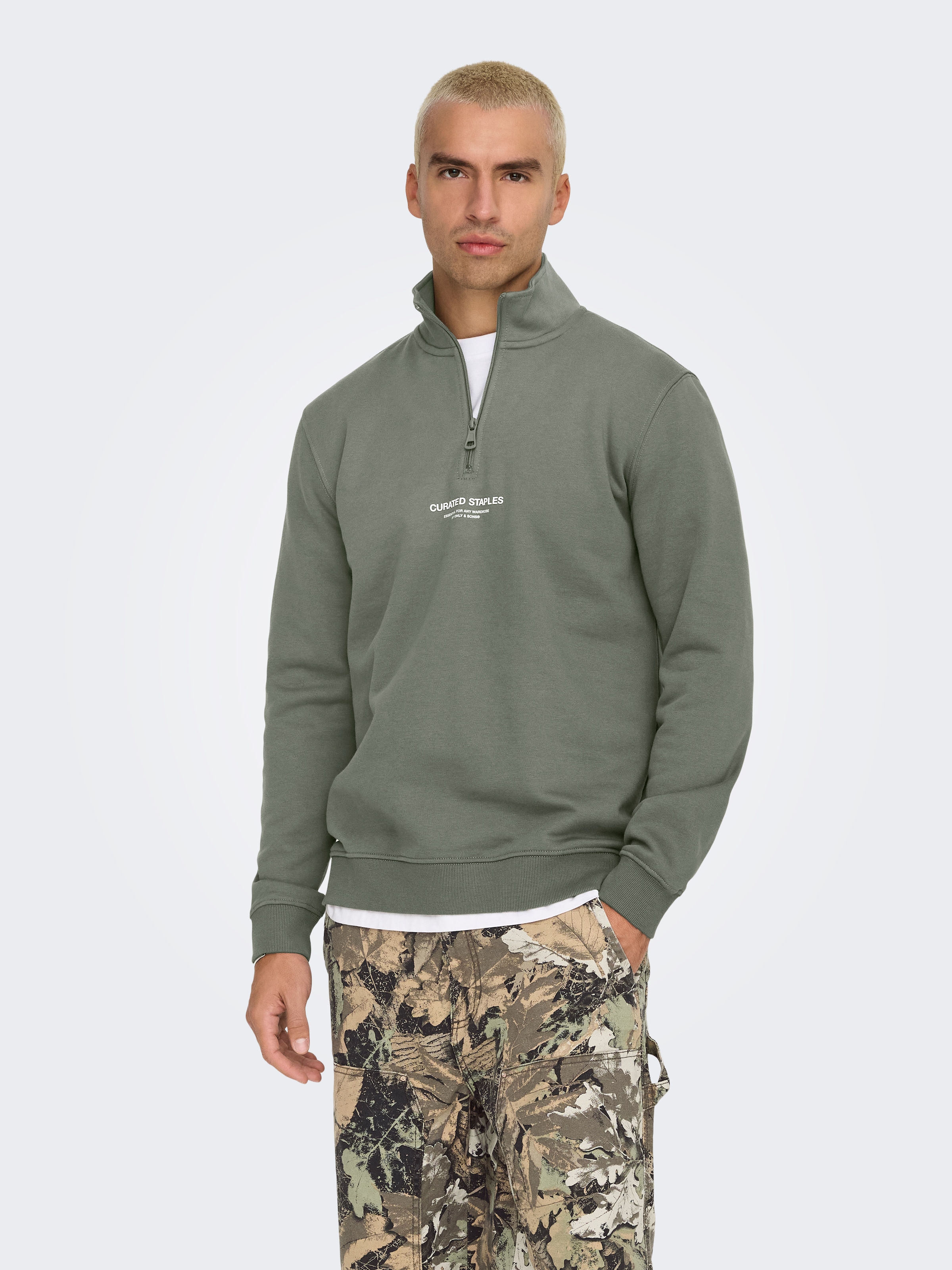 ONLY & SONS Sweatshirt "ONSCURATED REG HALF ZIP SWEAT" günstig online kaufen