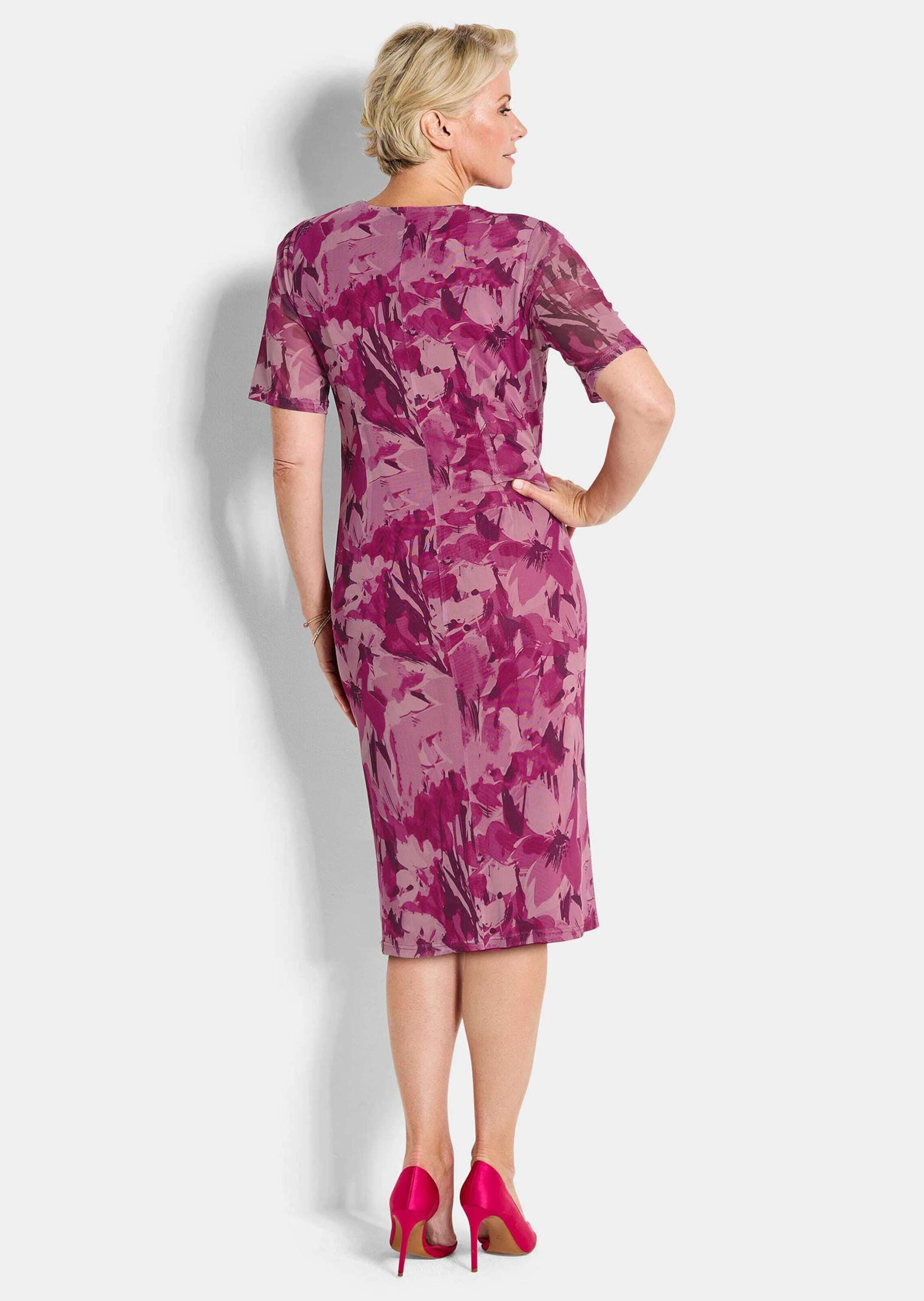 GOLDNER Abendkleid »Mesh-Kleid in Wickeloptik«