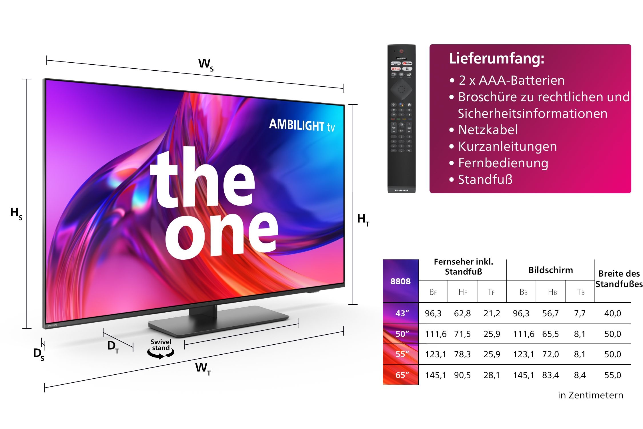 Philips LED-Fernseher »43PUS8808/12«, 108 cm/43 Zoll, 4K Ultra HD, Android  TV-Smart-TV-Google TV | BAUR