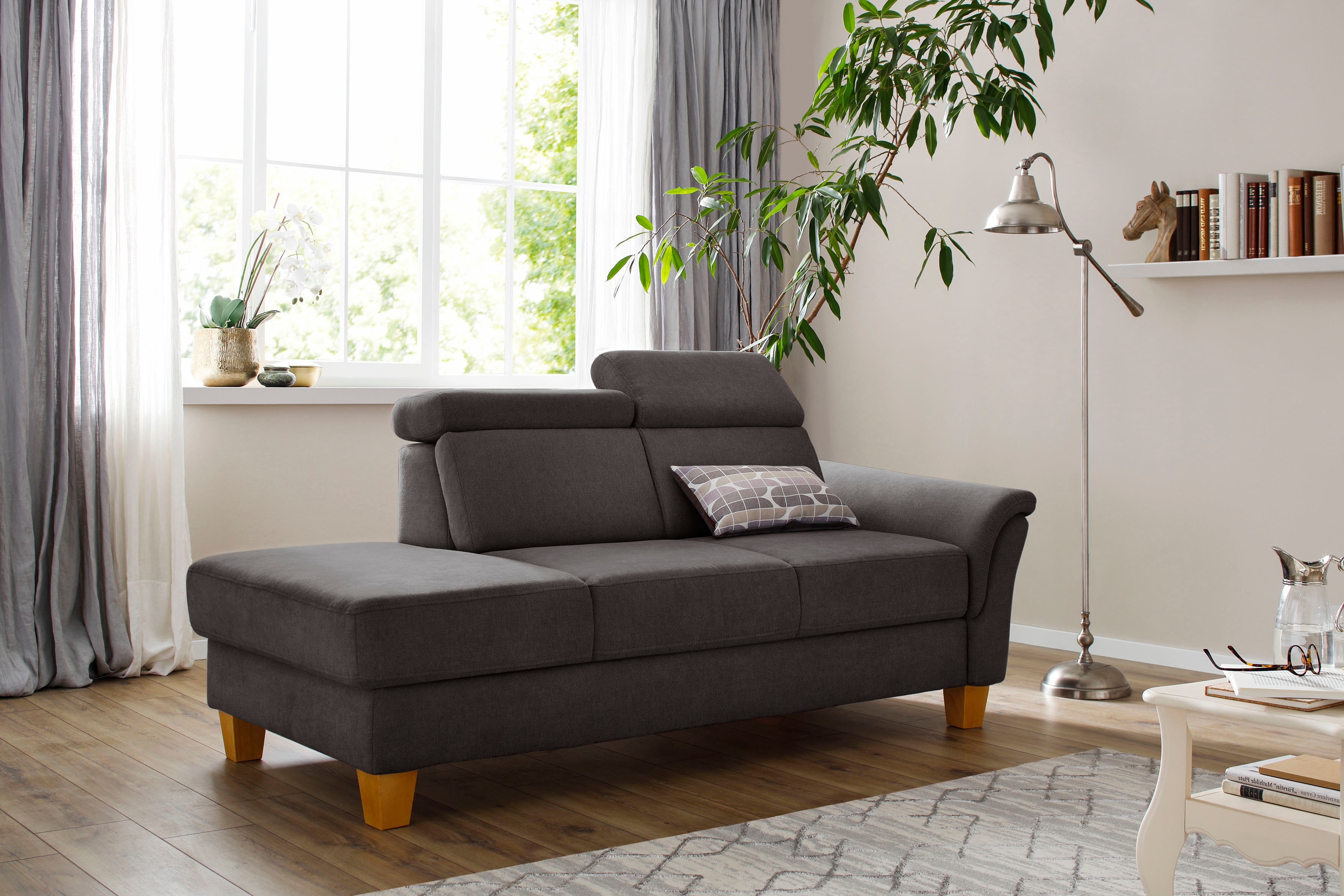 OTTO home Recamiere "Conville" incl. Kopfteilverstellung, Federkern, wahlweise mit Bettkasten