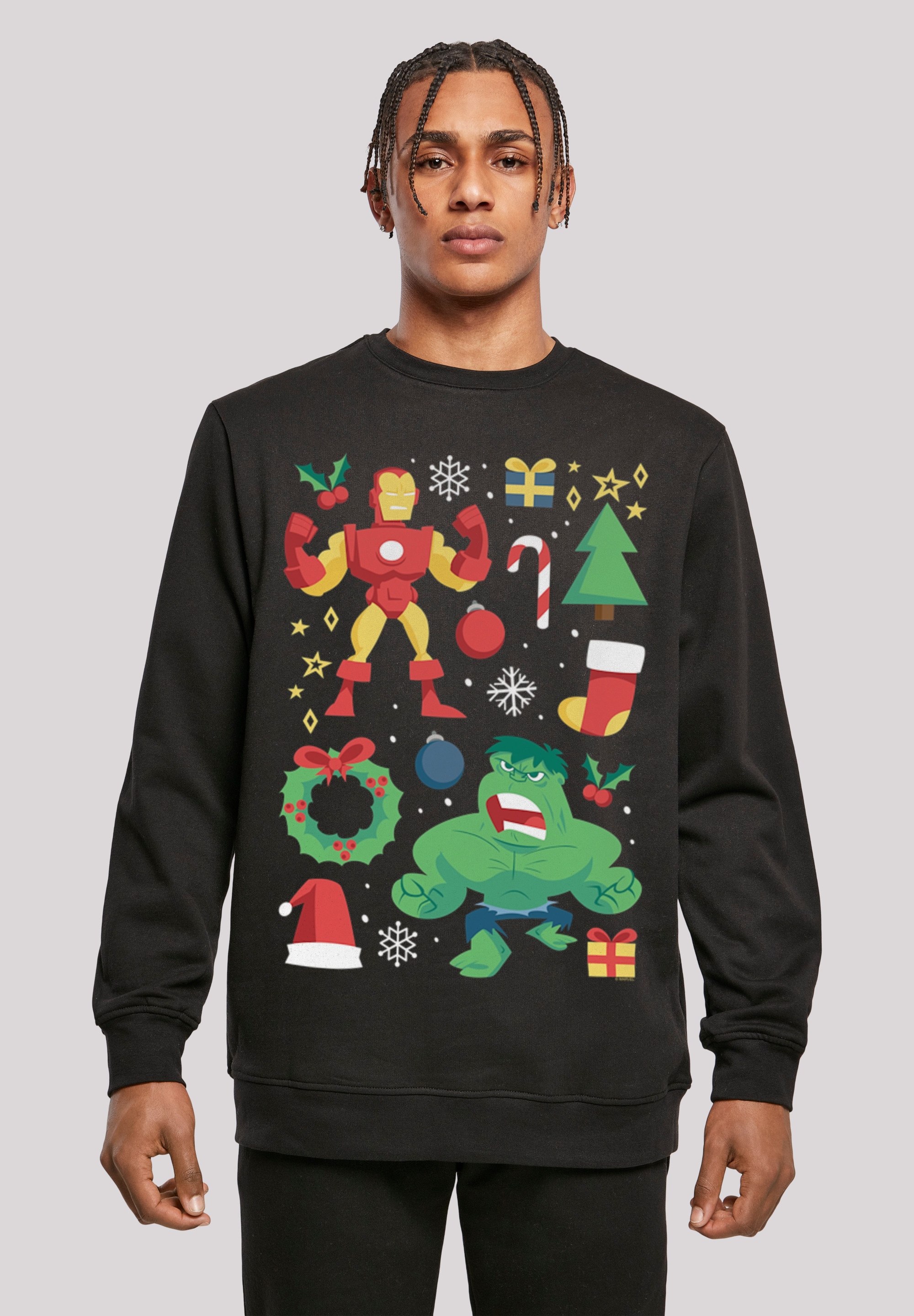 Kapuzenpullover »Marvel Universe Iron Man und Hulk Christmas«, Print