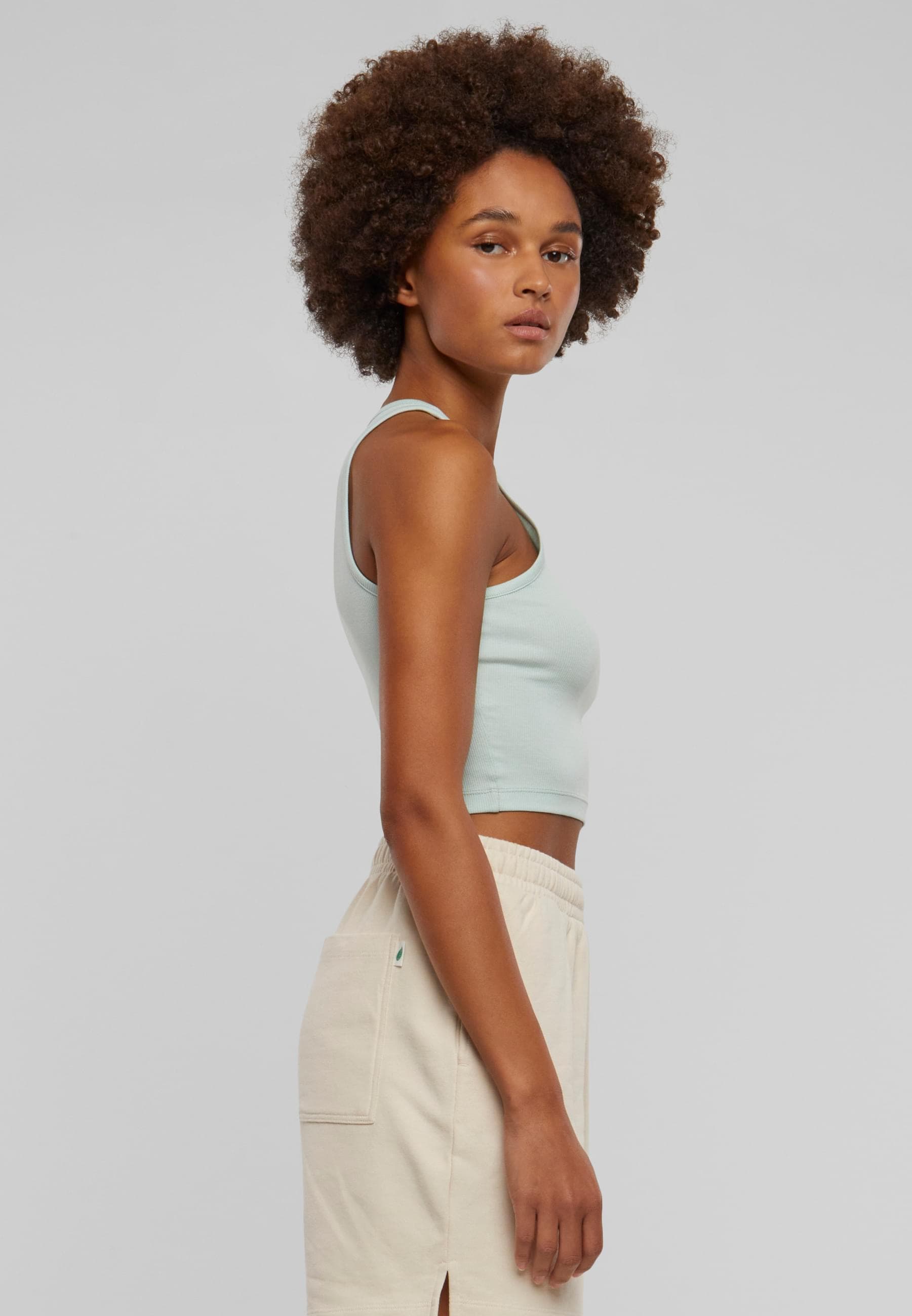 URBAN CLASSICS Muskelshirt »Urban Classics Damen Ladies Cropped Rib Top«, (1 tlg.)