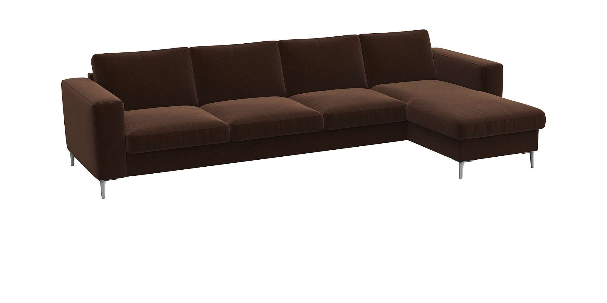 FLEXLUX Ecksofa »Fiore, super Sitzkomfort durch Kaltschaum im Sitz, L-Form«, breite Armlehnen, Füße Alu