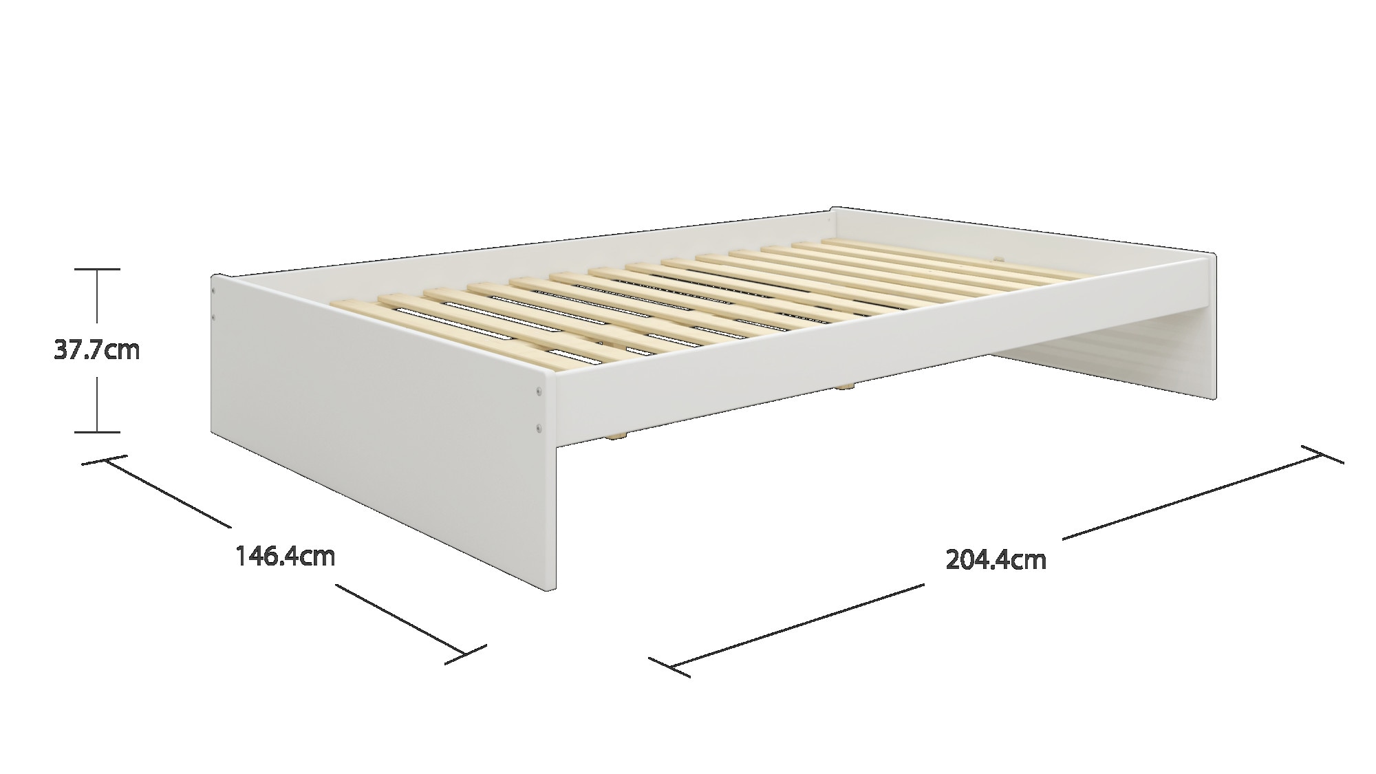 OTTO home Bett »Magdala, Futonbett, schlichtes Design, Top Qualität«, (Breite/ Belastbarkeit: 120cm/200 KG, 90cm/ 100KG), aus robustem MDF, Breite Liegefläche 140 cm, Bettkasten optional