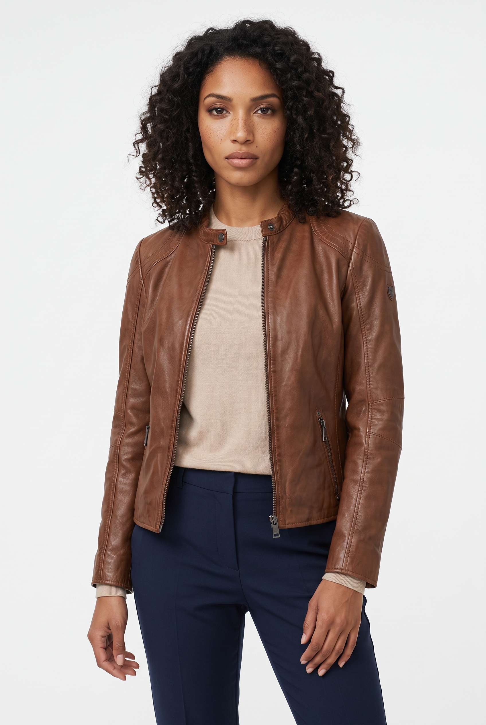Mauritius Lederjacke "MWYrsa OT" mit Stehkragen