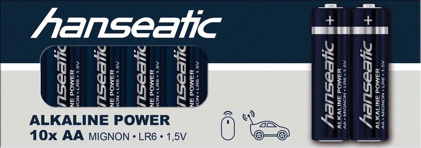 Hanseatic Batterie »100 Stück Alkaline Power, AA Mignon«, LR06, (100 St.)