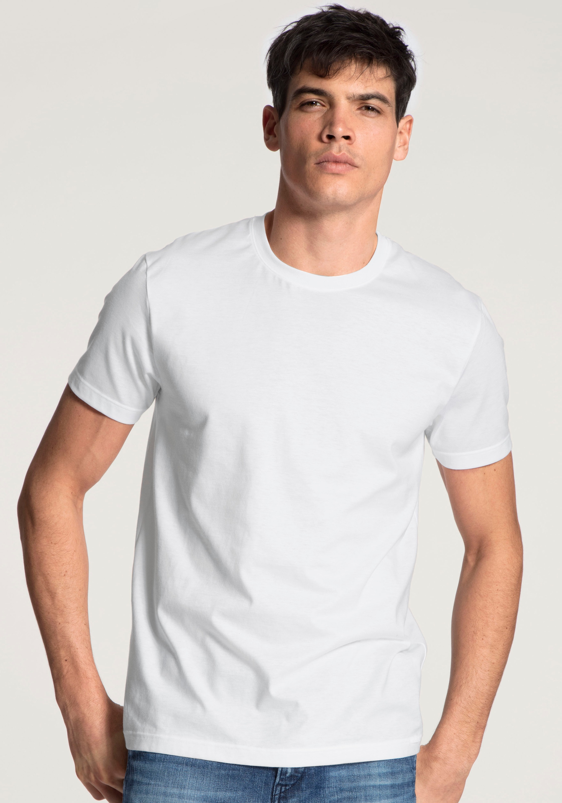 CALIDA T-Shirt "Natural Benefit", (2er Pack), Modern Fit, Single Jersey, Ku günstig online kaufen