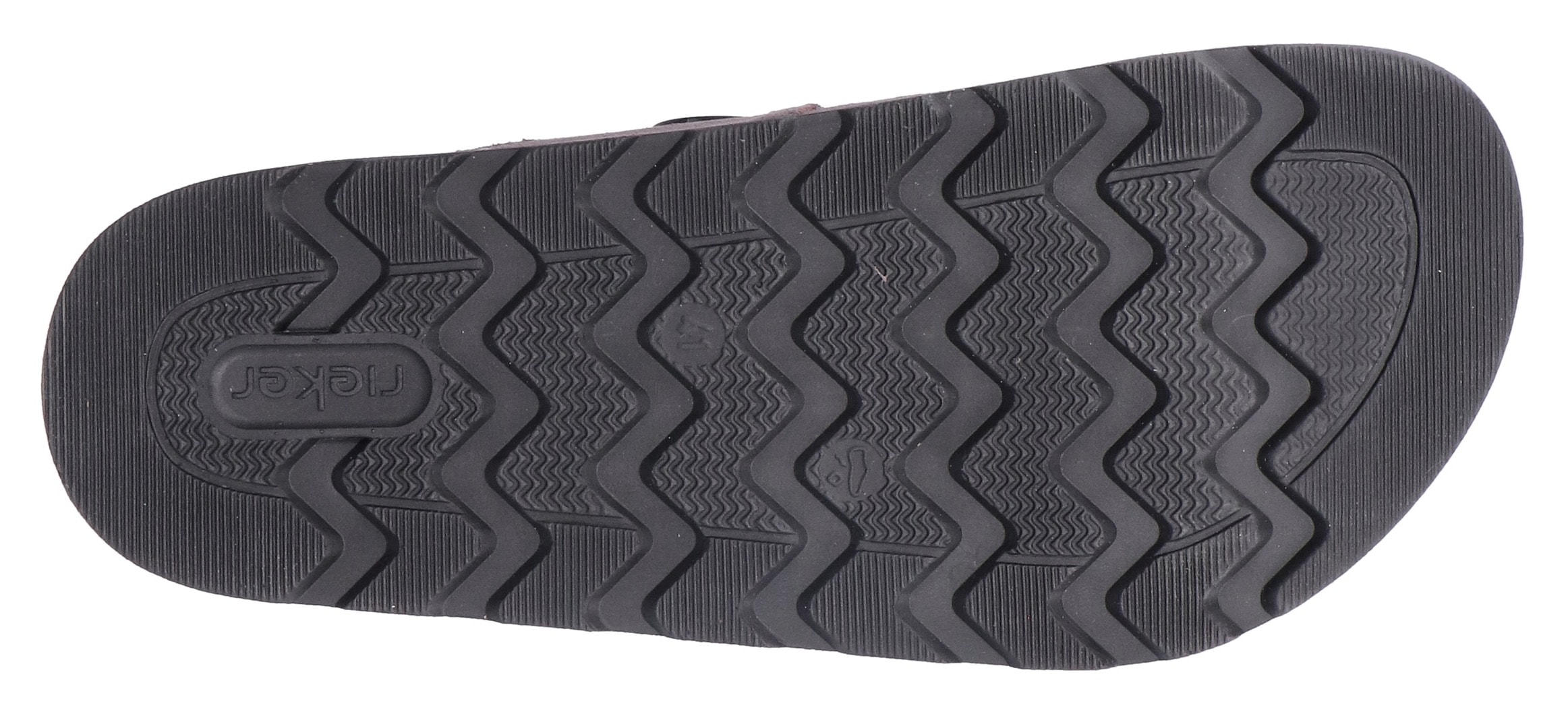 Rieker Pantolette, Sommerschuh, Strandschuh, Hausschuh mit vorgeformtem Fußbett