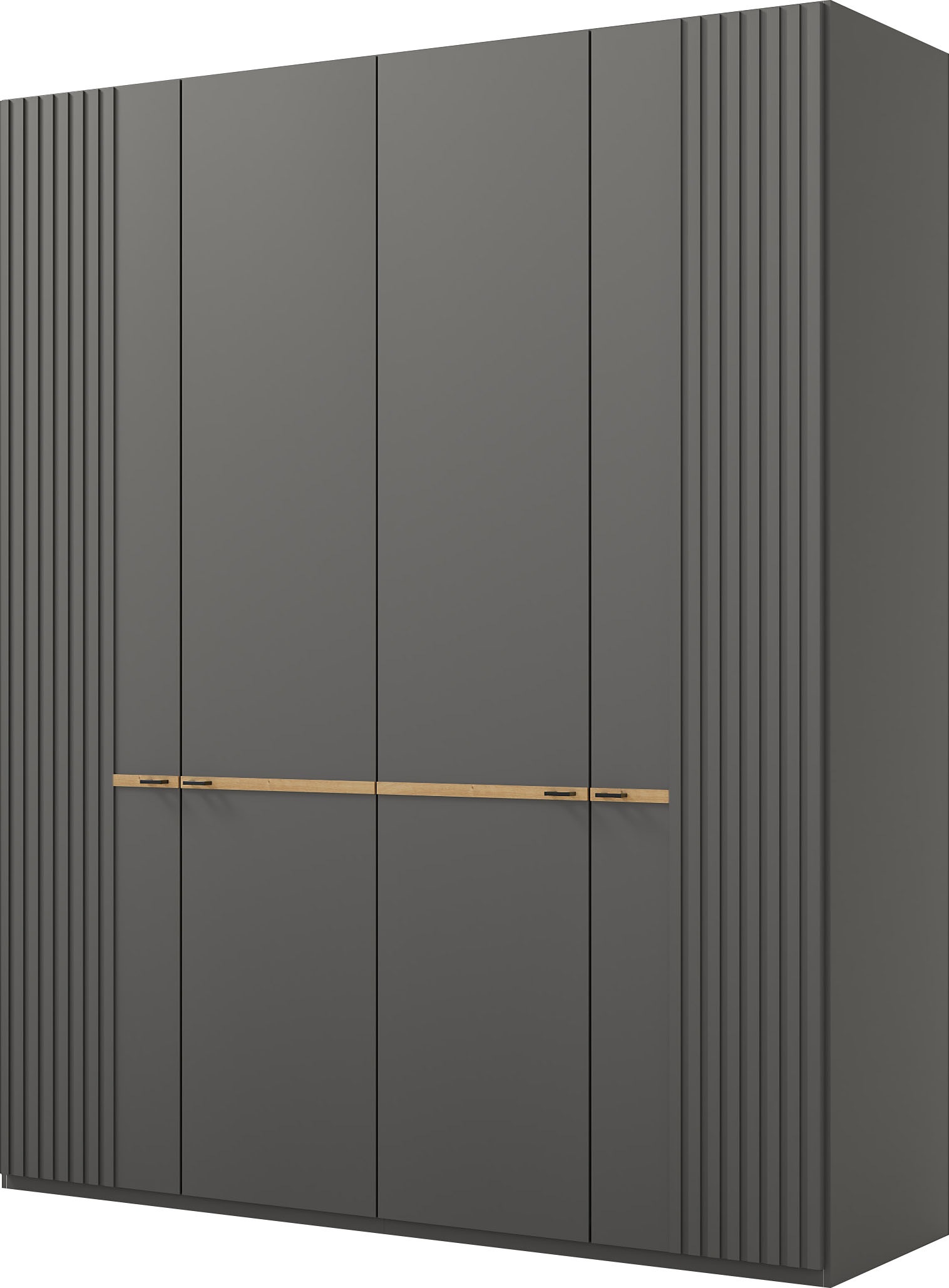 Musterring Kleiderschrank "Isabelle" Lamellen in Korpusfarbe, Griffe in schwarz, versch. Größen und Farben