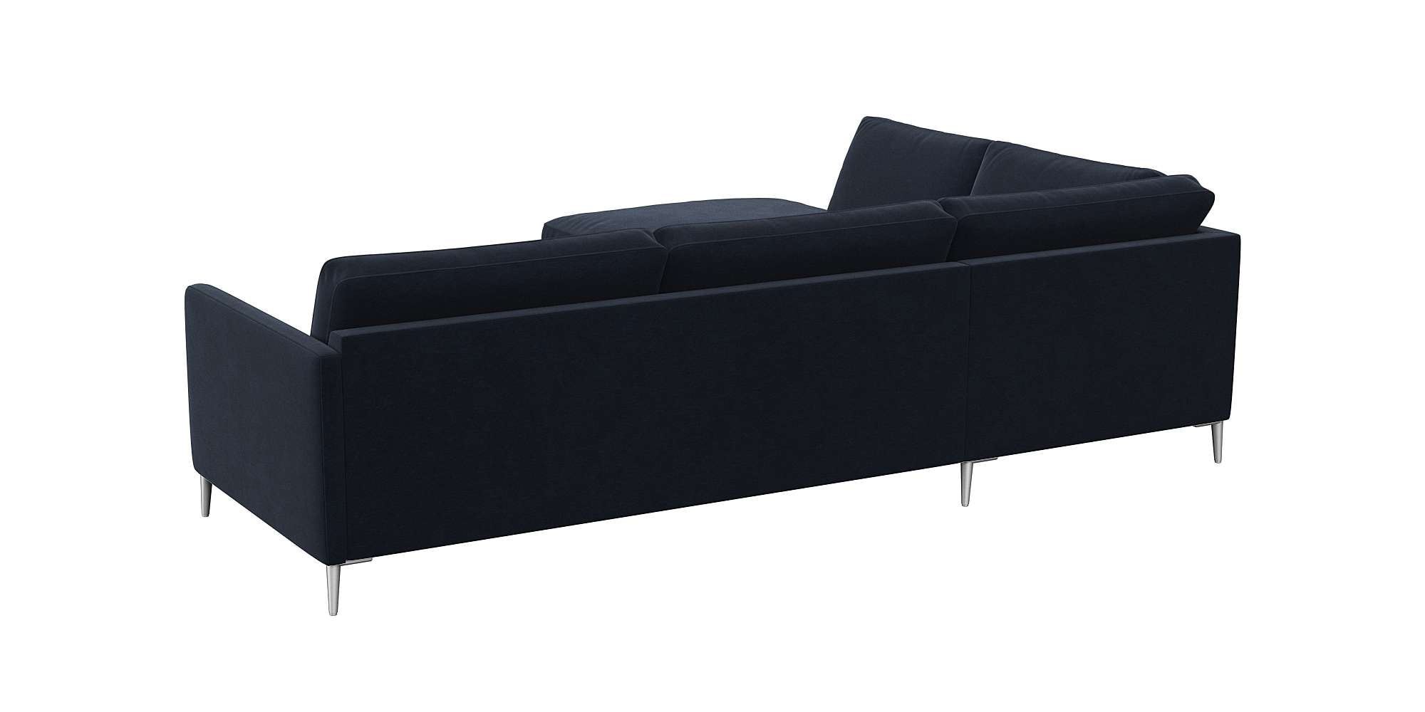 FLEXLUX Ecksofa »Fiore, L-Form«, schmale Armlehnen, Kaltschaum, Füße Alu