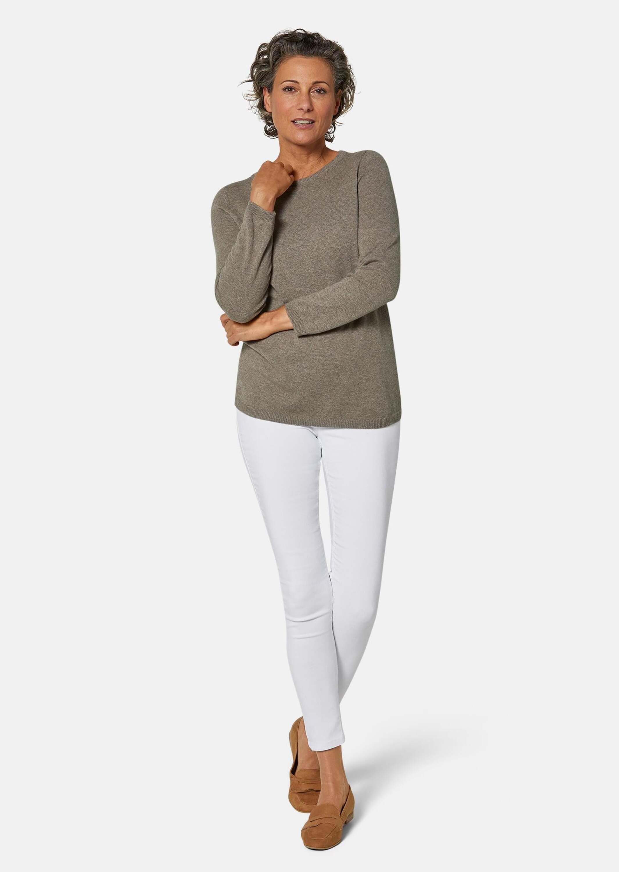 GOLDNER Strickpullover »Kurzgröße Kaschmirpullover mit U-Boot Ausschnitt«