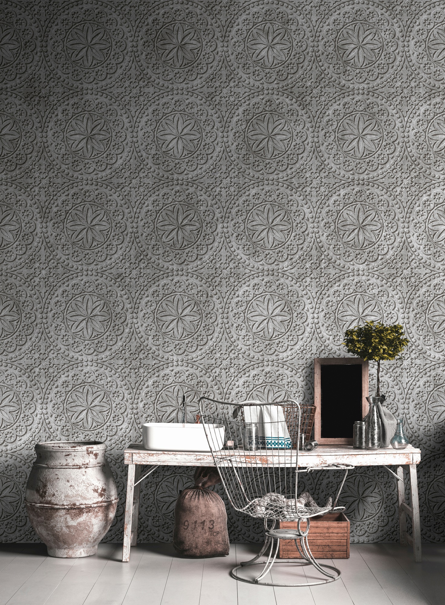 living walls Fototapete »Walls by Patel Tile 2«, Vlies, Wand, Schräge