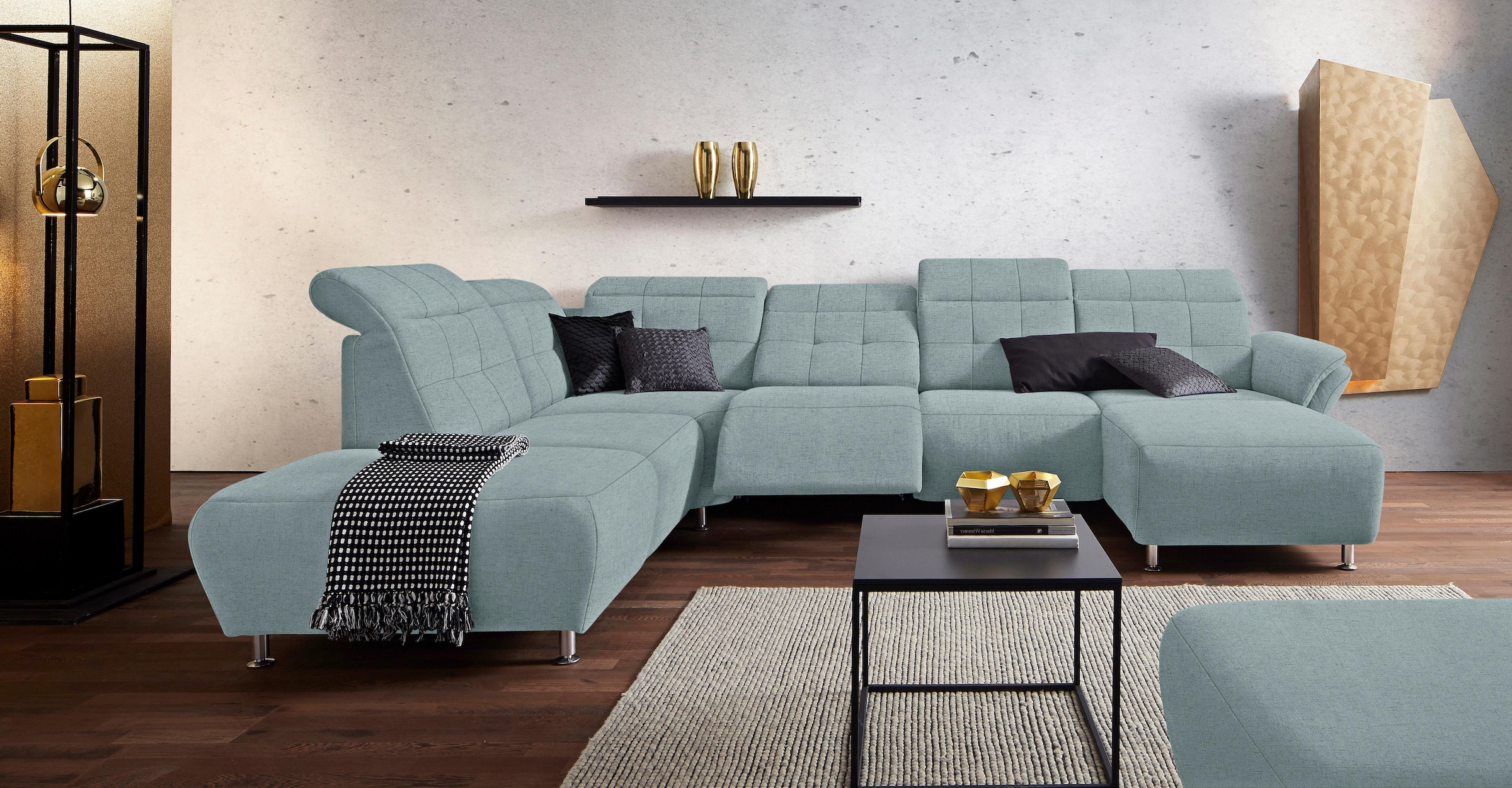 Home affaire Wohnlandschaft "Manhattan U-Form" 2 Sitze mit elektrischer Rel günstig online kaufen